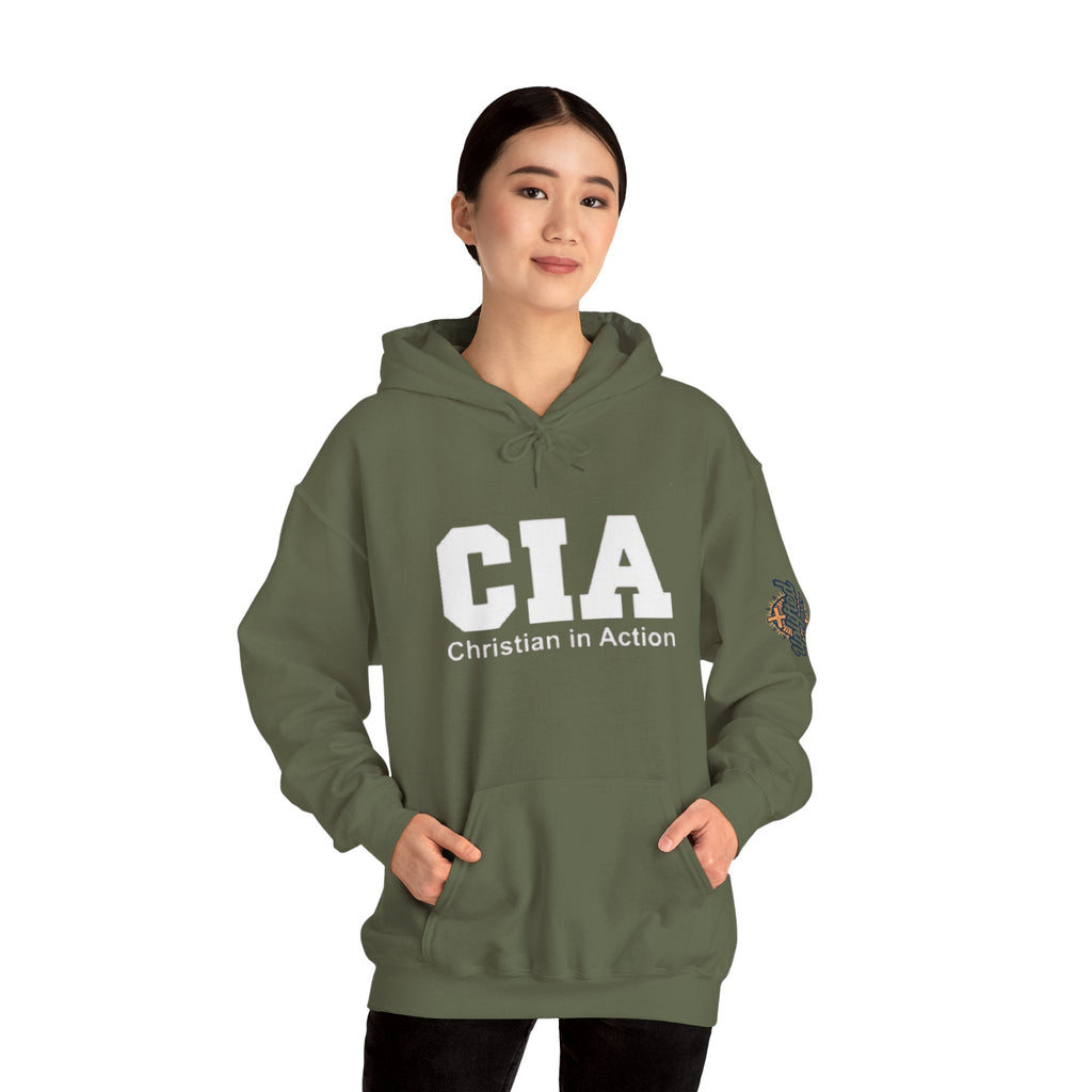 CIA Christian in Action Hoodie - Funny Faith Parody Hoodie - Mission Ready Apparel Printify