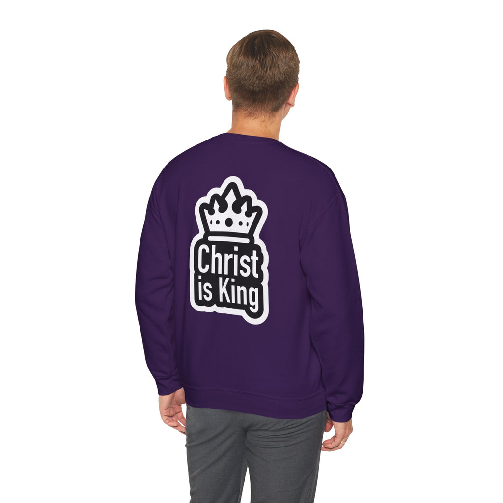Christ is King Sweatshirt – Bold Crown & Cross Christian Hoodie for Unshakable Faith Printify
