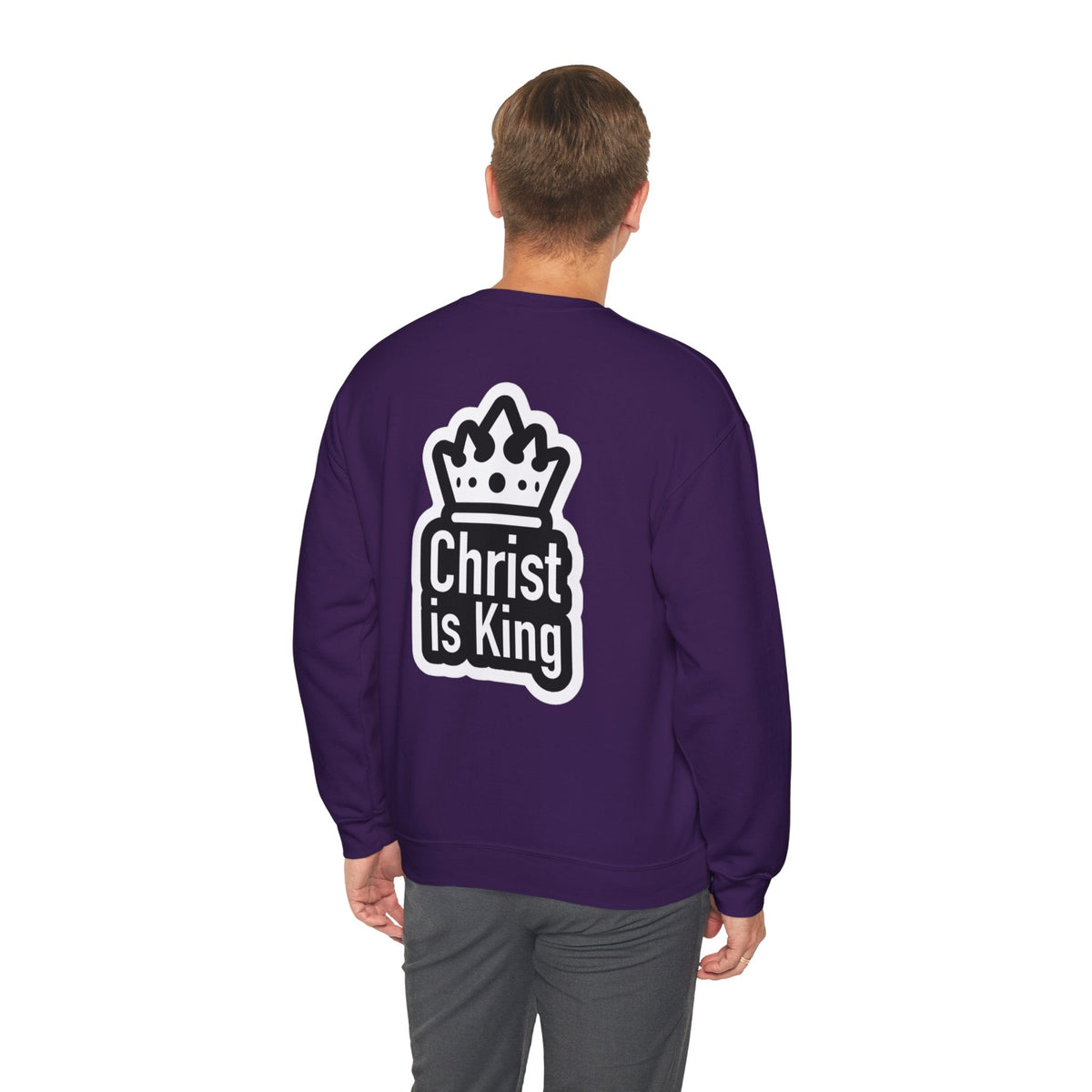 Christ is King Sweatshirt – Bold Crown & Cross Christian Hoodie for Unshakable Faith Printify