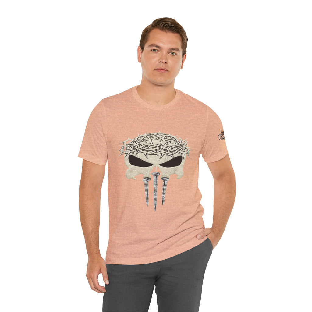 Christian Skull T-shirt - Crown of Thorns & Nails - Warrior Faith T-shirt Printify