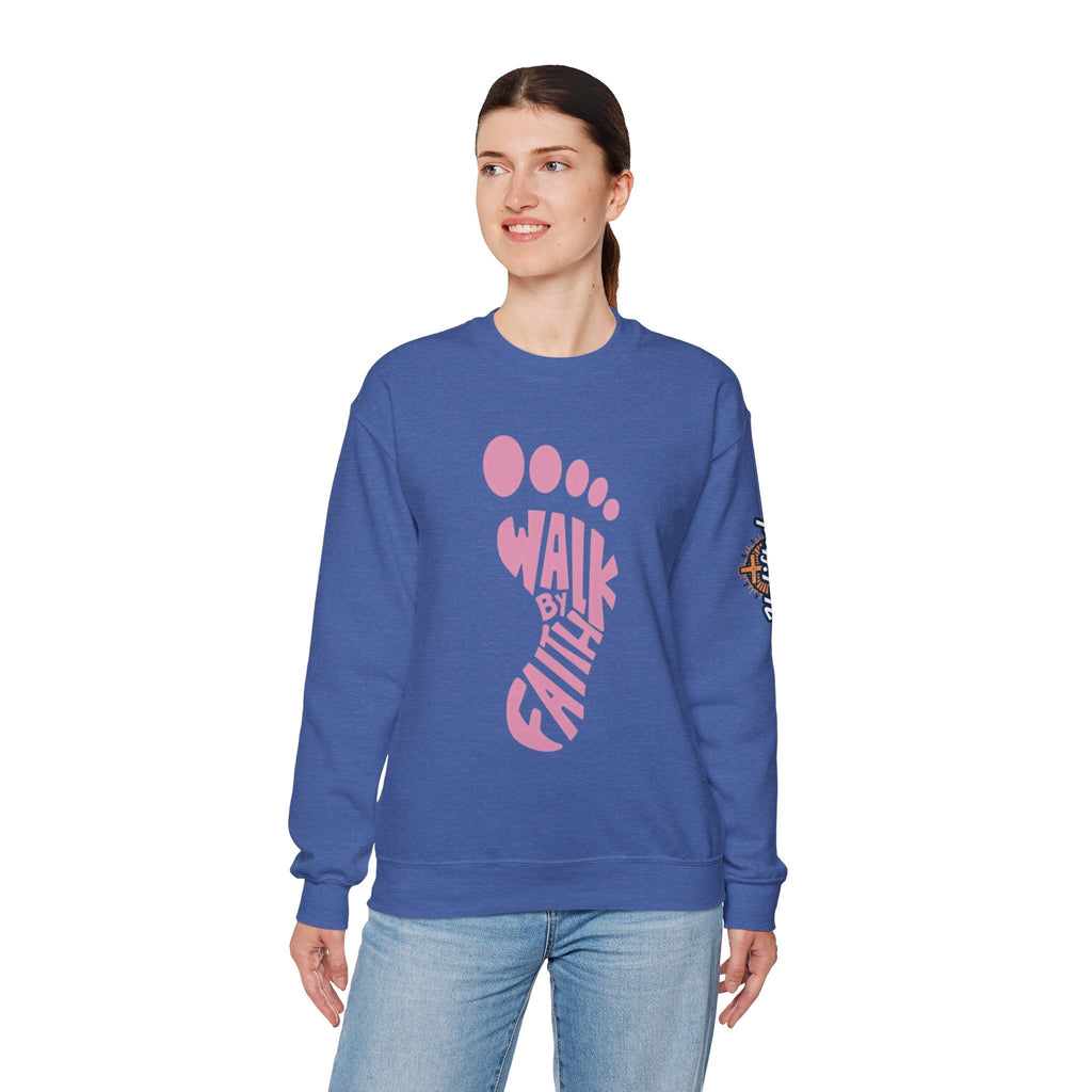 Walk By Faith Footprint Sweatshirt Printify