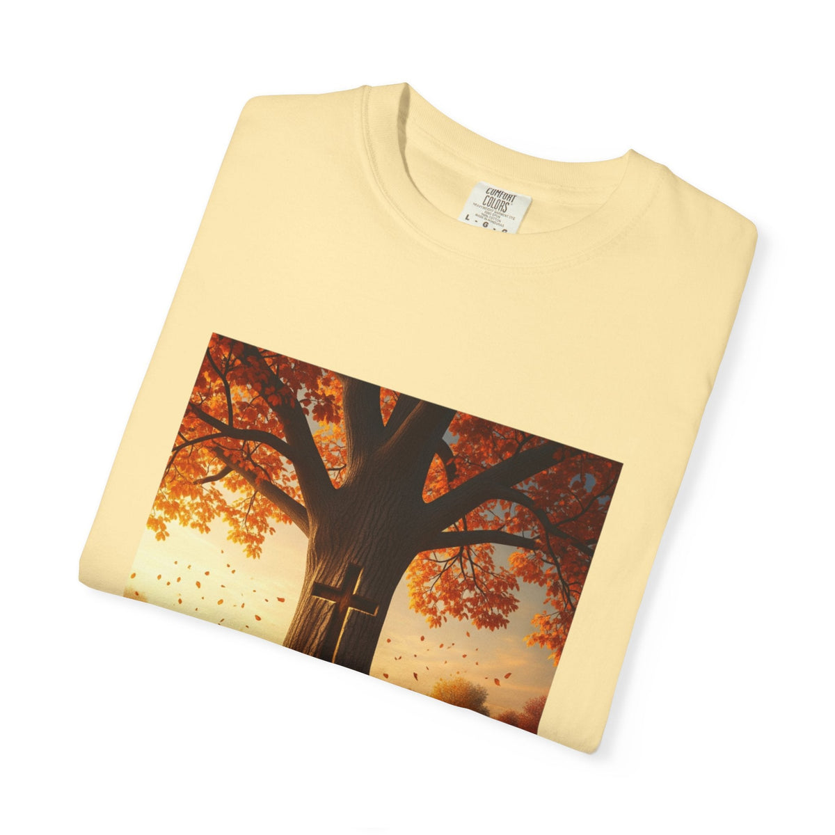 Trust in the Lord T-Shirt – Autumn Tree Christian Tee with Proverbs 3:5 Printify