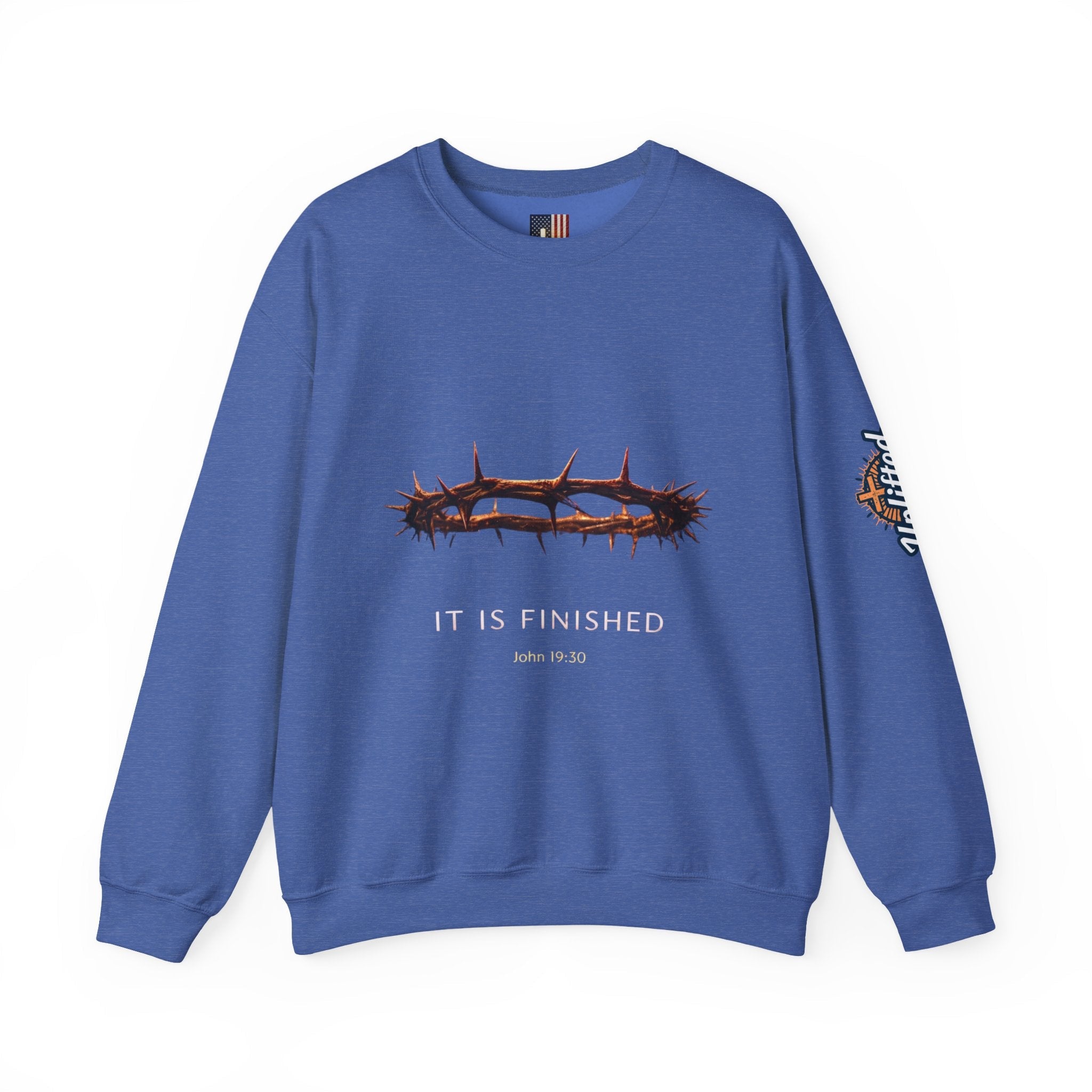 It Is Finished Crown of Thorns Sweatshirt — Christian John 19:30 Faith Sweatshirt Printify