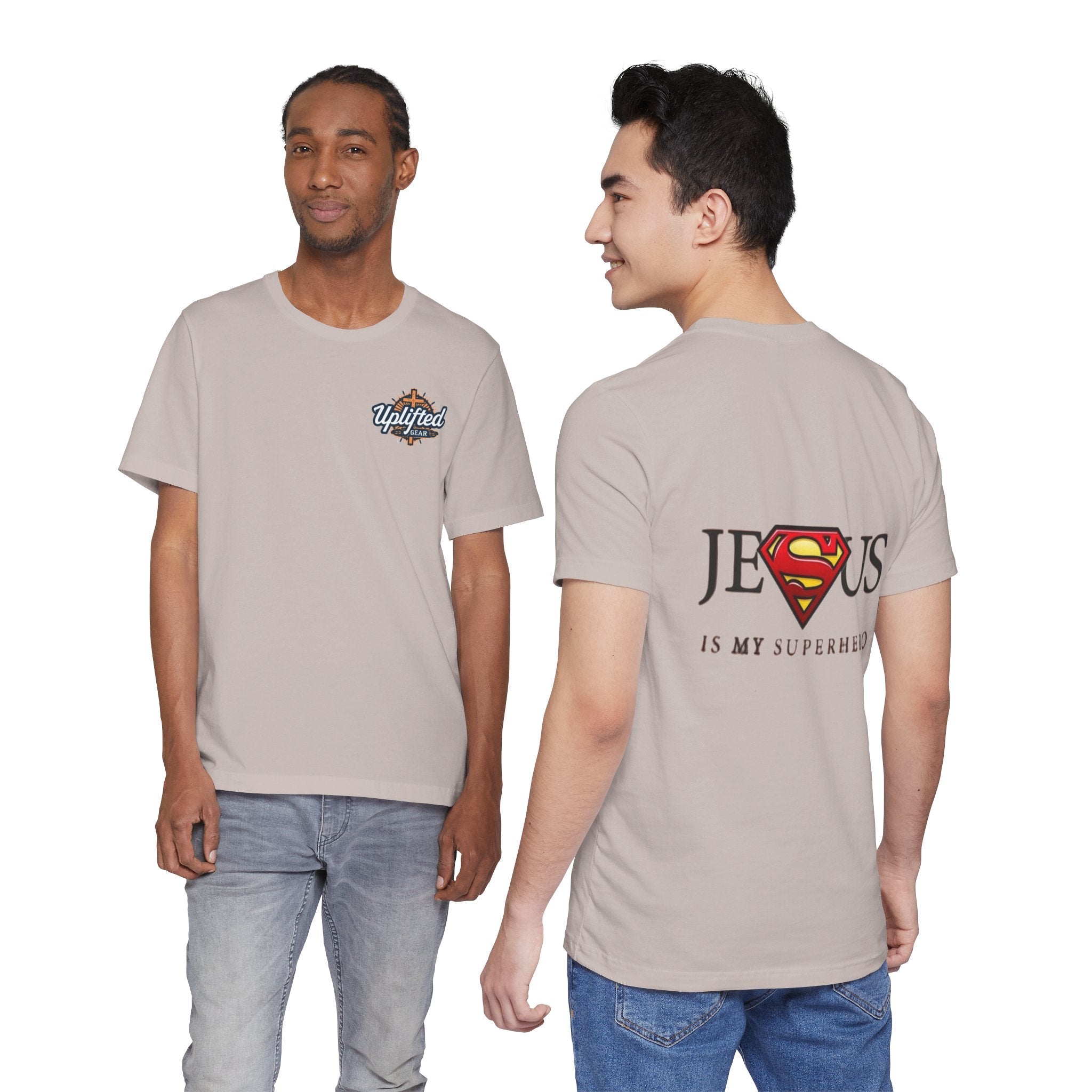 Jesus Is My Superhero T-Shirt — Faith-Based Superman-Inspired Tee Printify