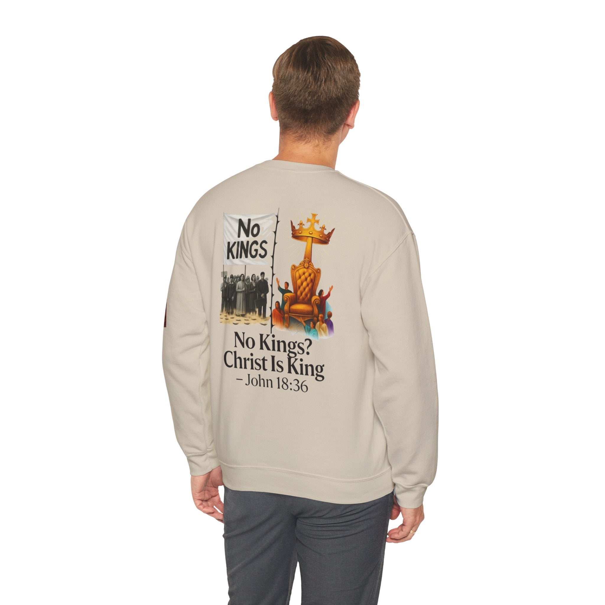 No Kings? Christ is King Sweatshirt – Bold Christian Hoodie for Sovereign Faith Printify