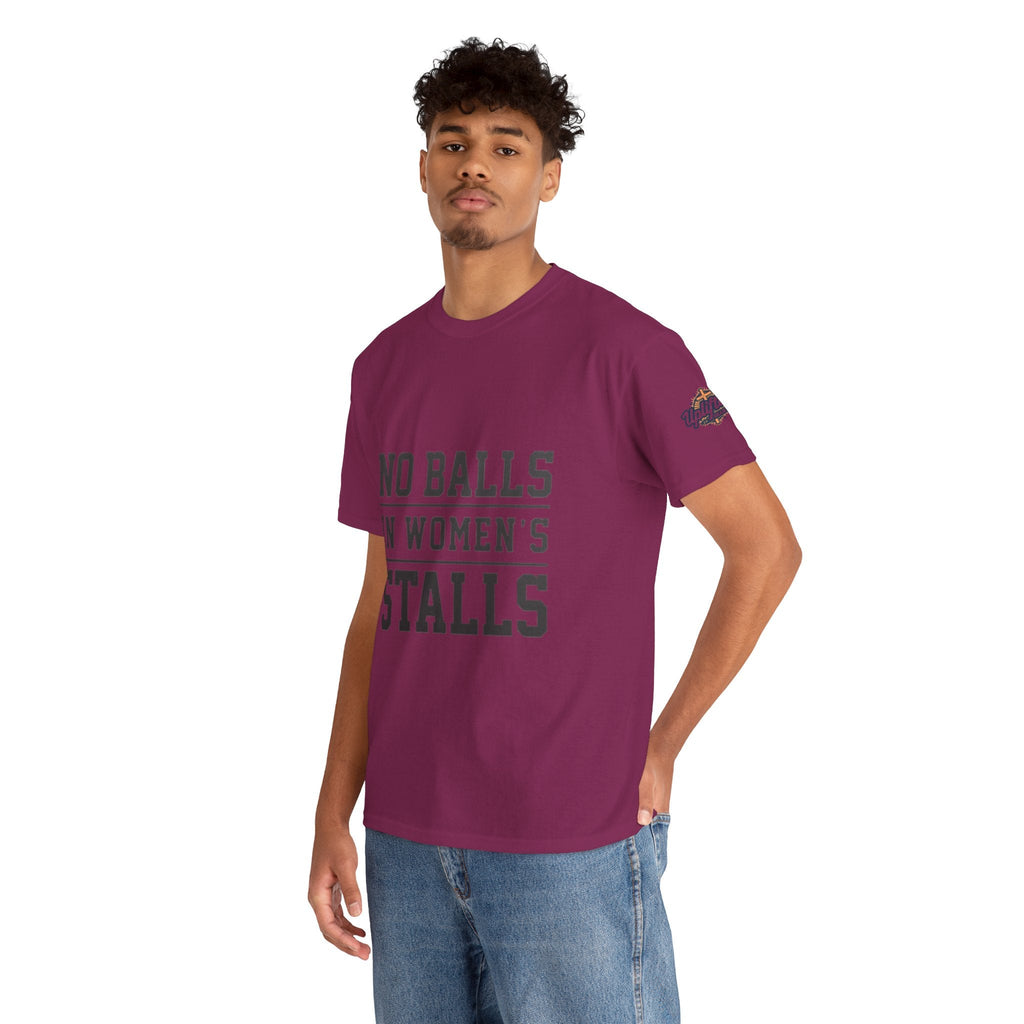 No Balls in Women's Stalls Retro Protest T-Shirt Printify