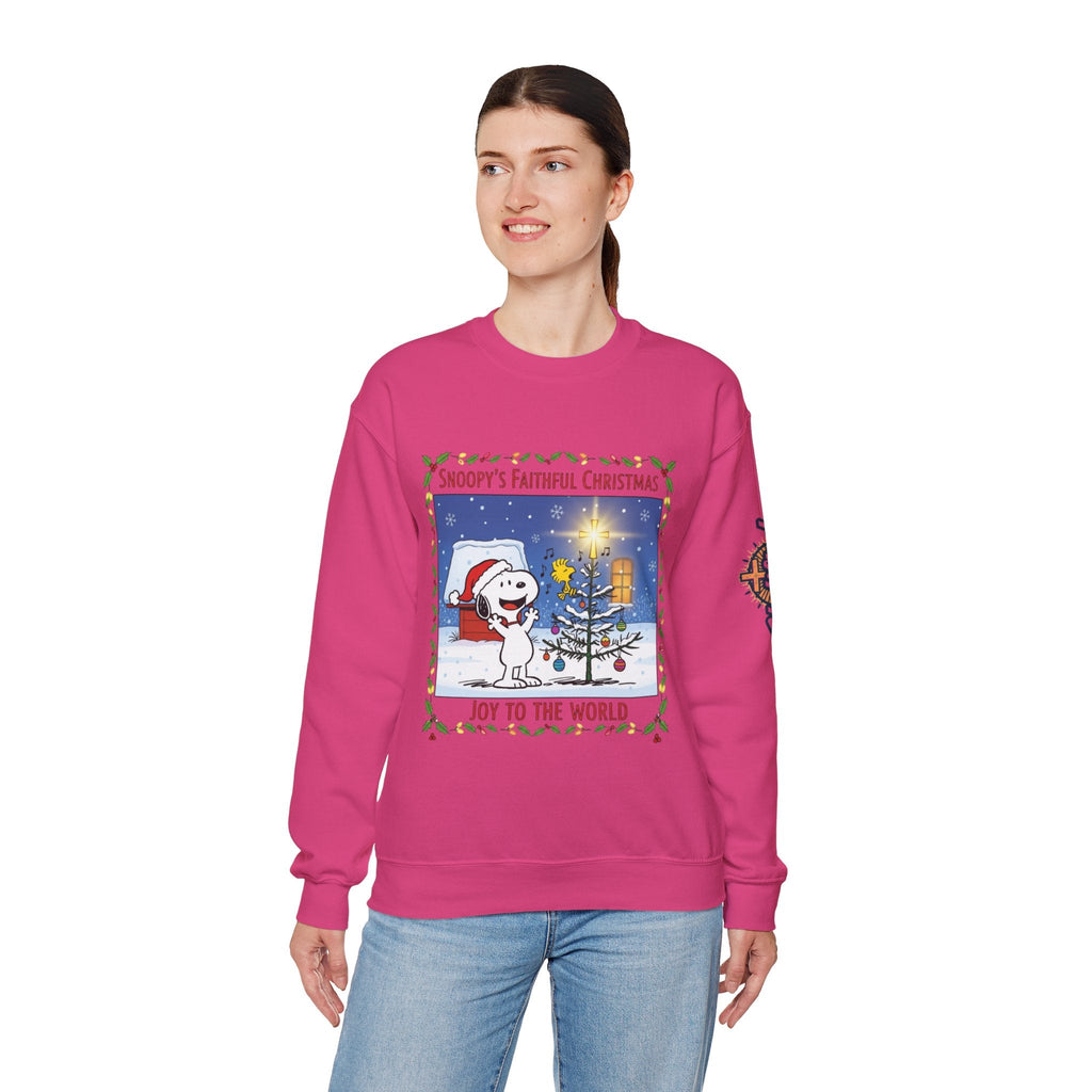 🎄 Faithful Christmas Friends – Christian Holiday Sweatshirt | Festive Tree & Cartoon Duo | Heartwarming Christmas Tee by Uplifted Gear Printify
