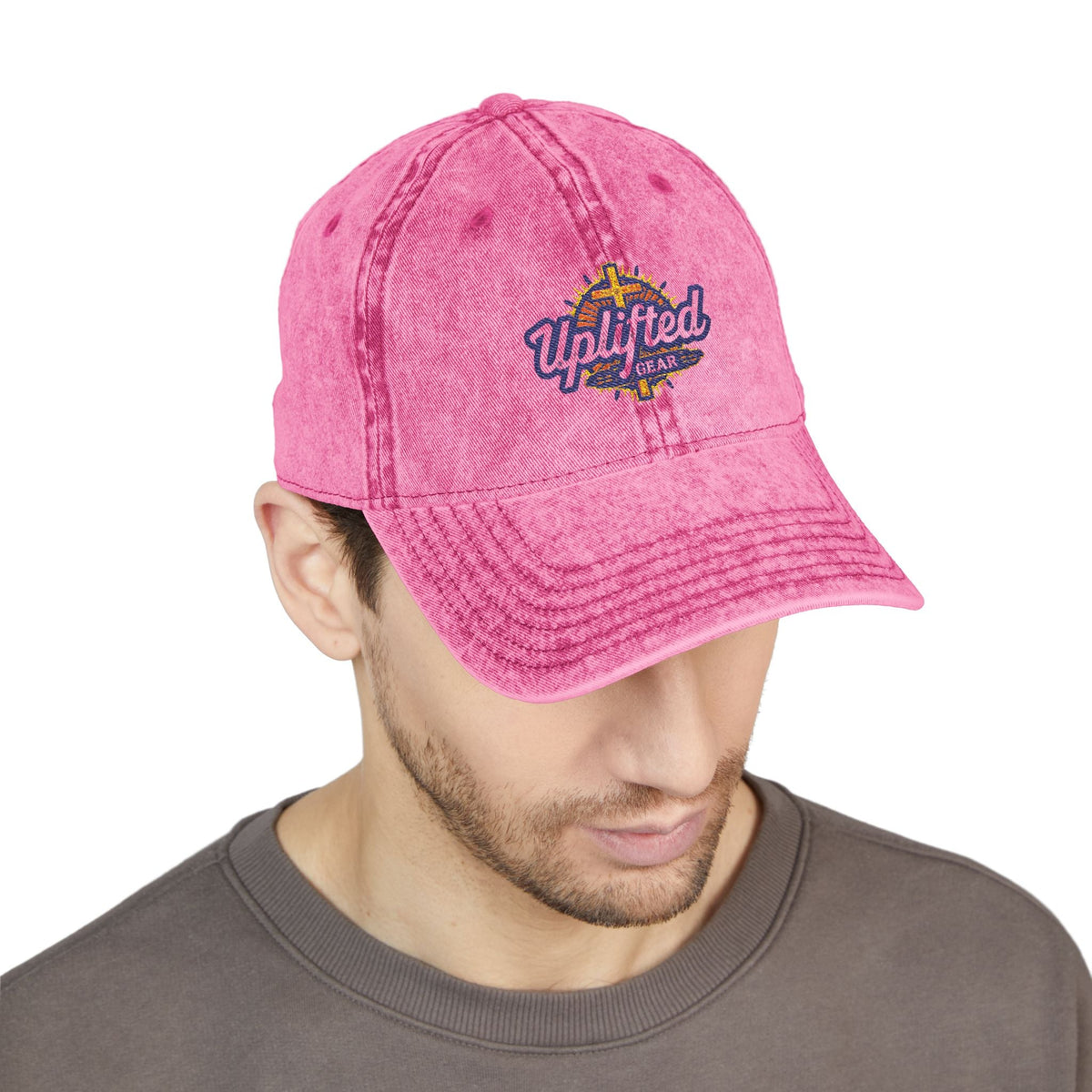 Uplifted Gear Embroidered Christian Hat – Bold Faith Cap for Inspired Living Printify
