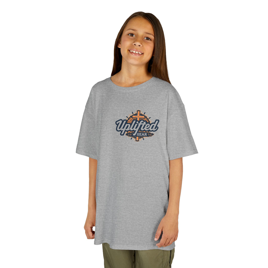 ✨ Chosen. Loved. Redeemed. – Elegant Christian Kids T-Shirt | Gold Foil Faith Tee | Subtle Cross & Heart Design | Inspirational Bible Verse Apparel by Uplifted Gear Printify