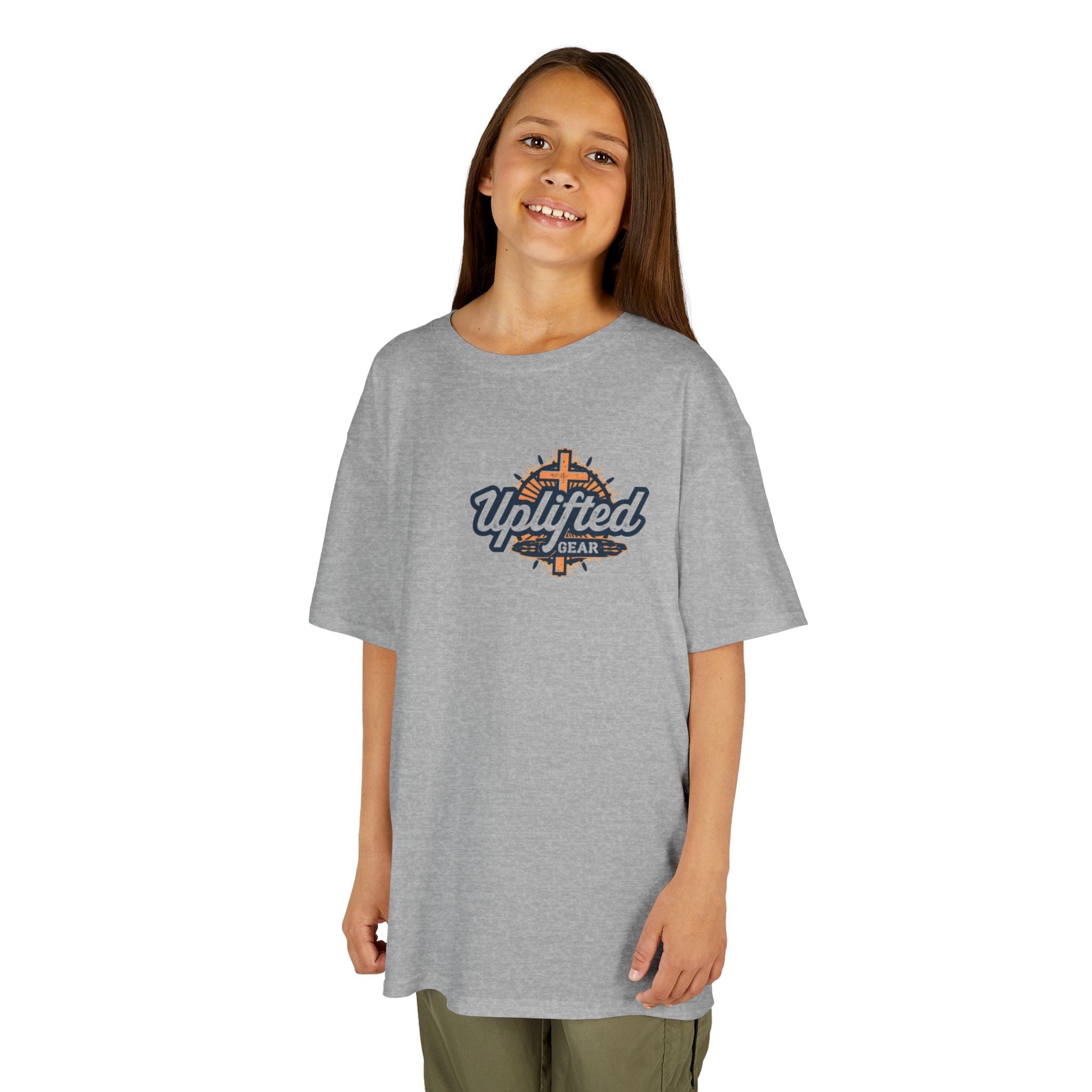 ✨ Chosen. Loved. Redeemed. – Elegant Christian Kids T-Shirt | Gold Foil Faith Tee | Subtle Cross & Heart Design | Inspirational Bible Verse Apparel by Uplifted Gear Printify