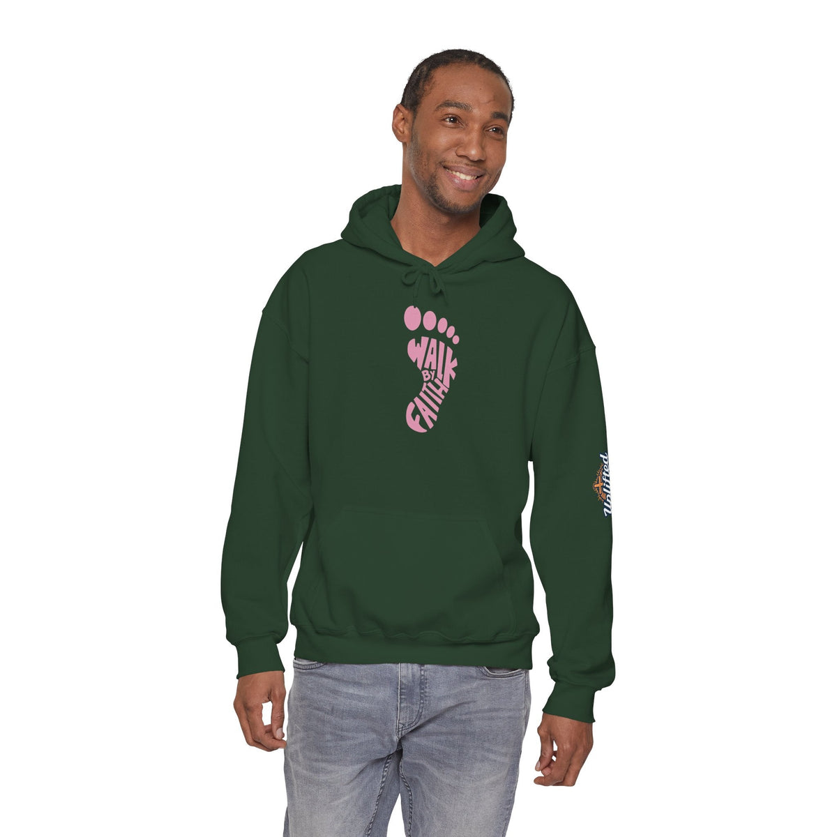 Walk By Faith Footprint Hoodie Printify