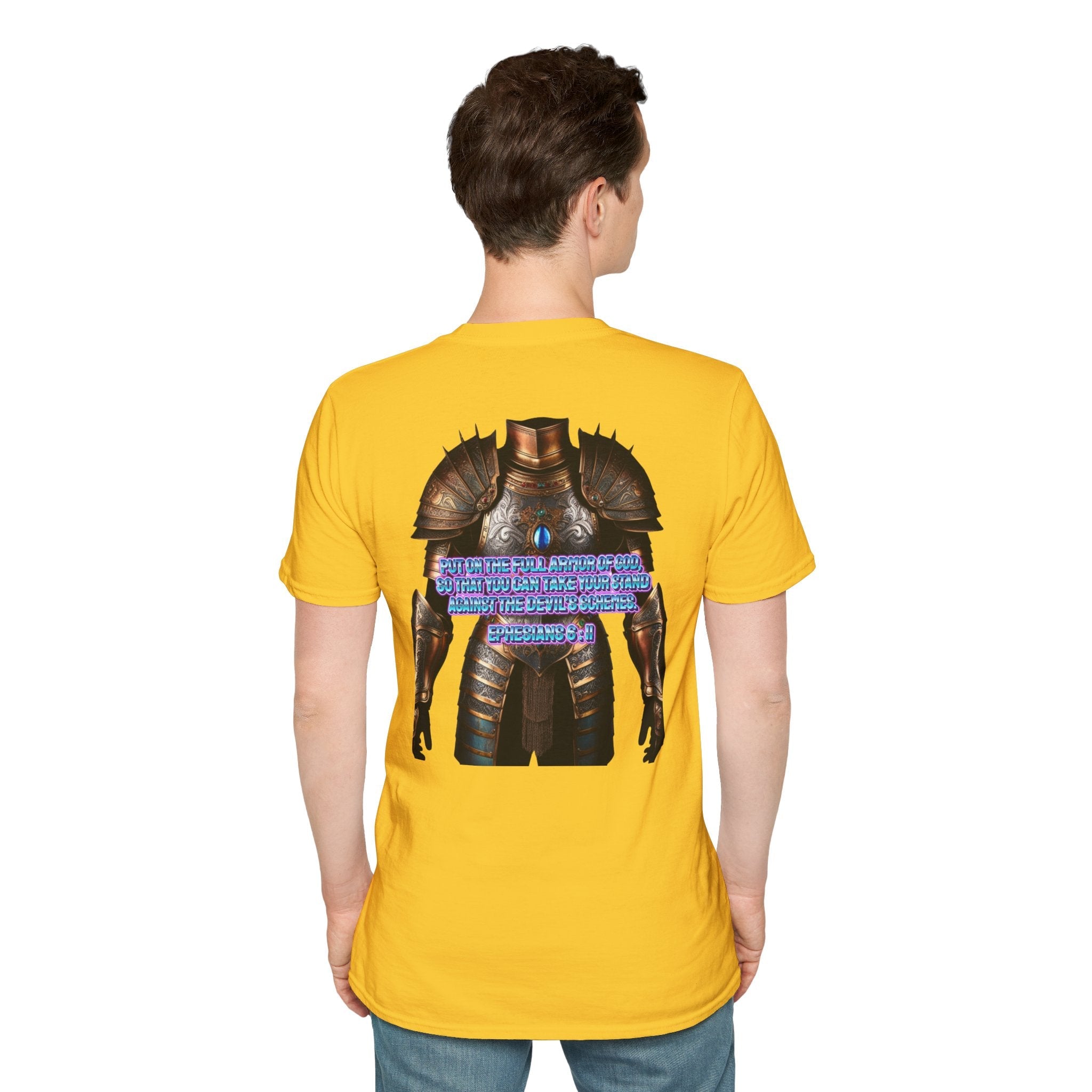 Religious Graphic Tee with Armor Of God Design - Unisex Softstyle T-Shirt Printify