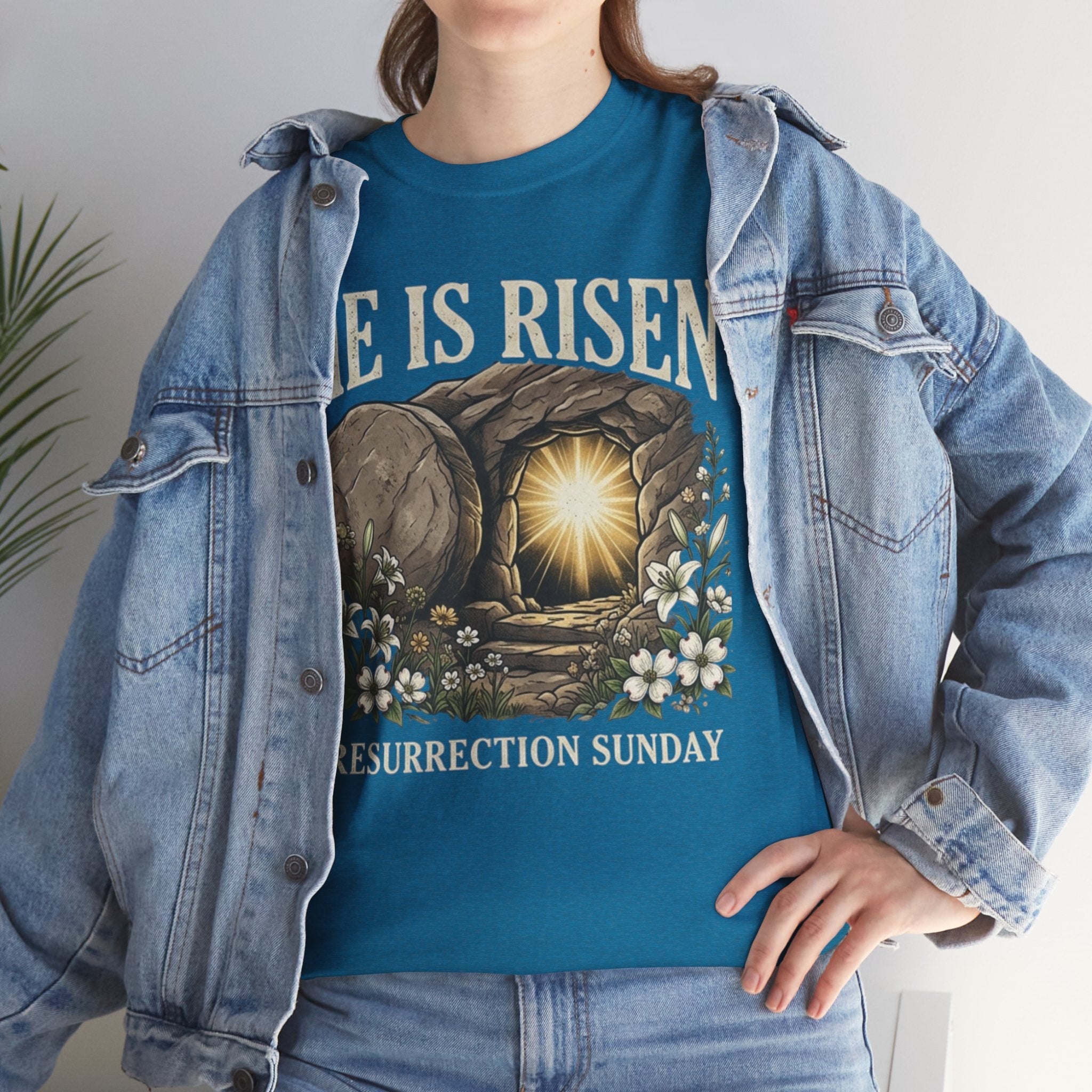 He Is Risen T-Shirt — Jesus Christ Resurrection Easter Tee Printify