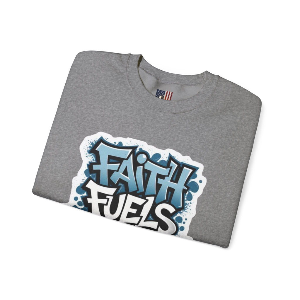Faith Fuels Purpose Sweatshirt – Inspirational Christian Sweatshirt for Divine Drive & Unstoppable Belief Printify