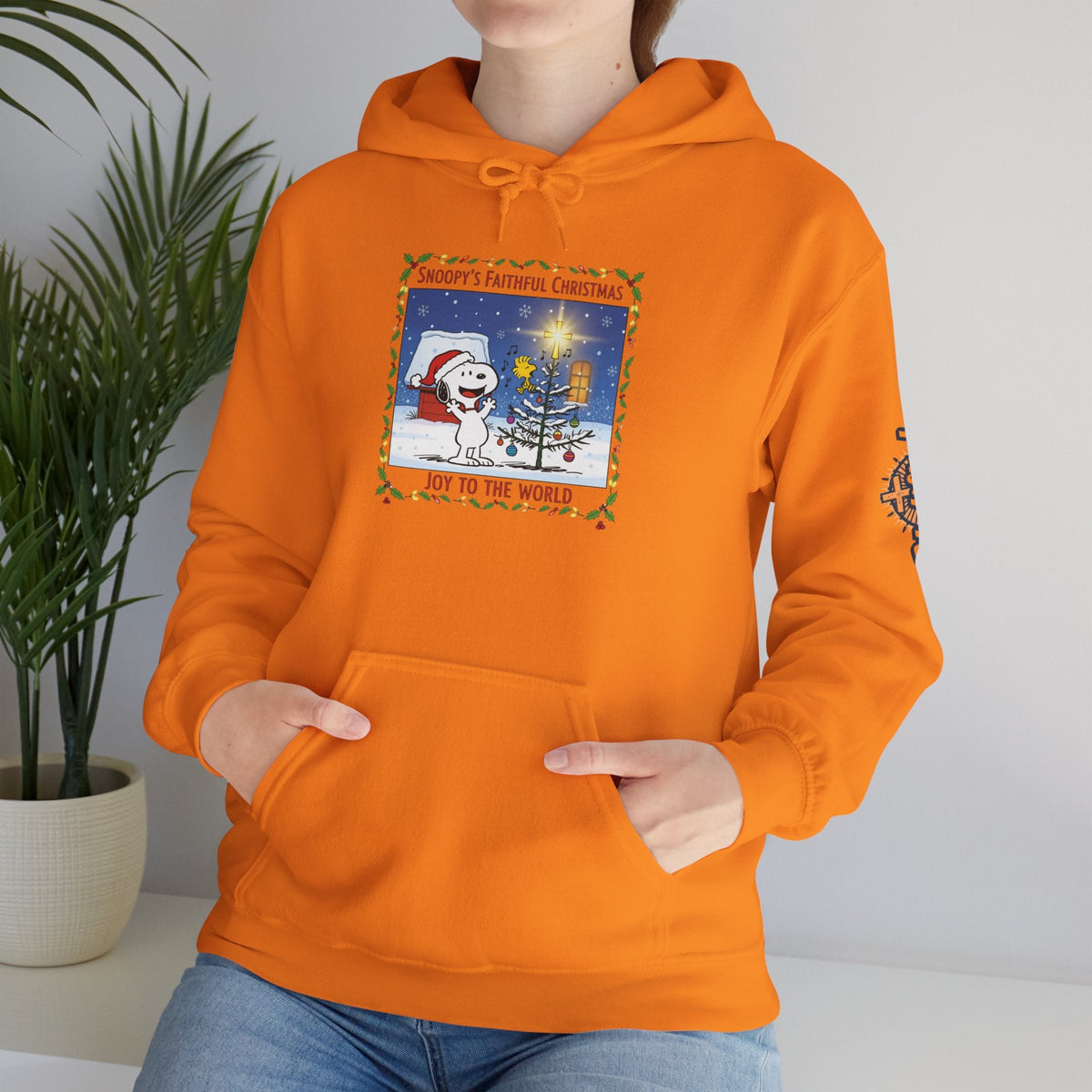 🎄 Faithful Christmas Friends – Christian Holiday Hoodie | Festive Tree & Cartoon Duo | Heartwarming Christmas Tee by Uplifted Gear Printify