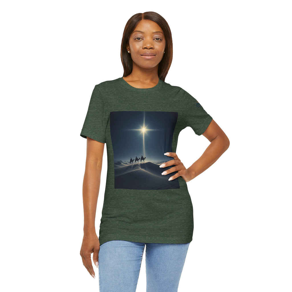 3 Wise Men T-shirt – Magi Camels Nativity Journey Christian Christmas T-shirt for Epiphany Faith & Holy Night Printify