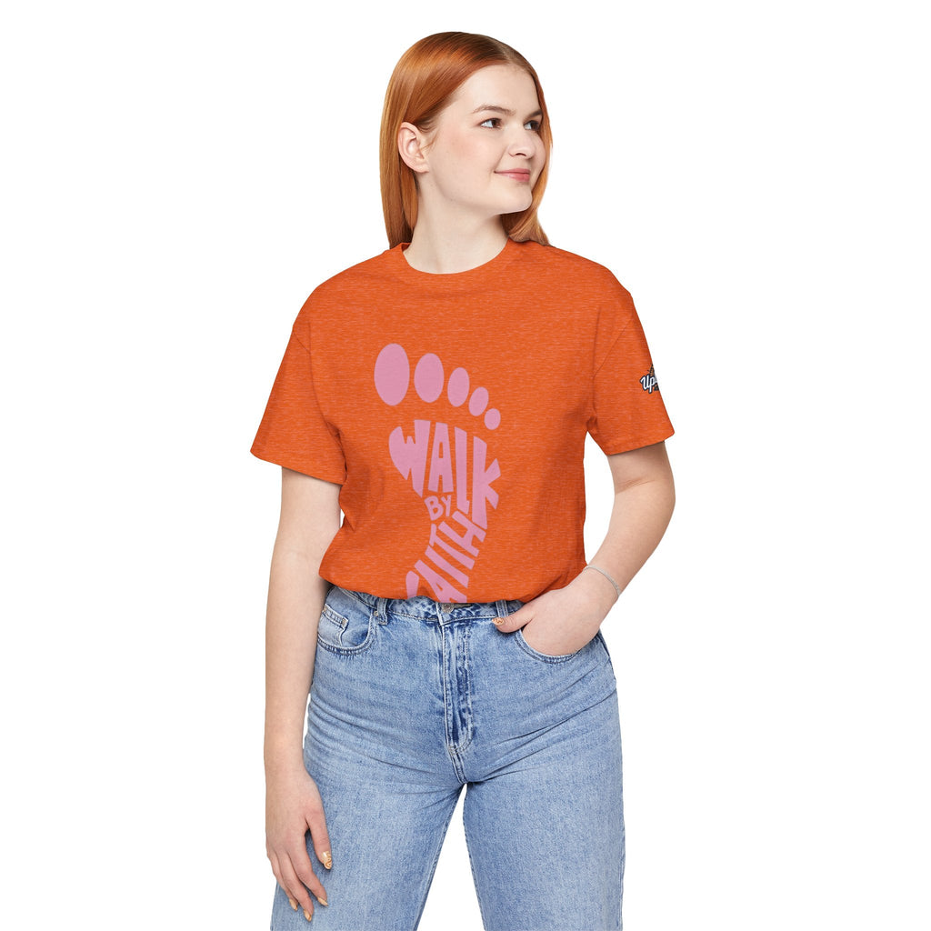 Walk By Faith Footprint T-Shirt Printify