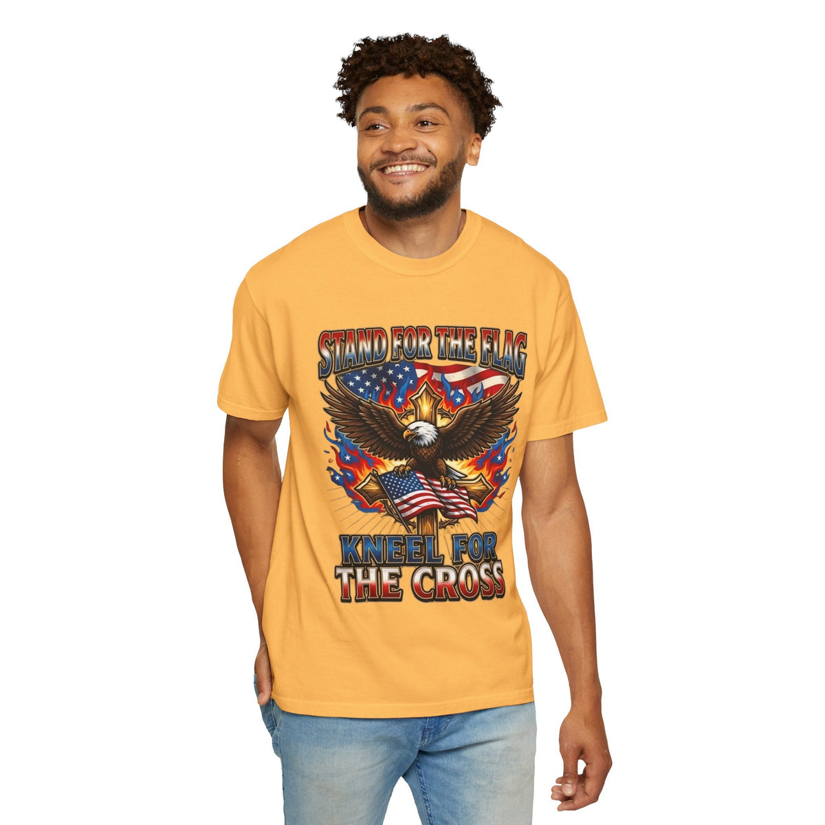 Stand for the Flag Kneel for the Cross T-shirt | Patriotic Eagle T-shirt Printify