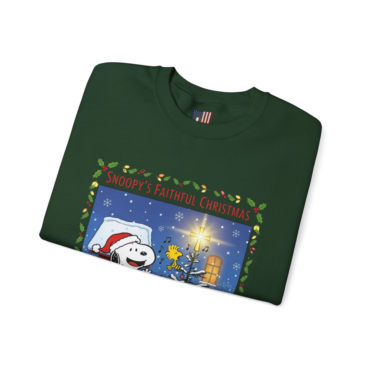 🎄 Faithful Christmas Friends – Christian Holiday Sweatshirt | Festive Tree & Cartoon Duo | Heartwarming Christmas Tee by Uplifted Gear Printify