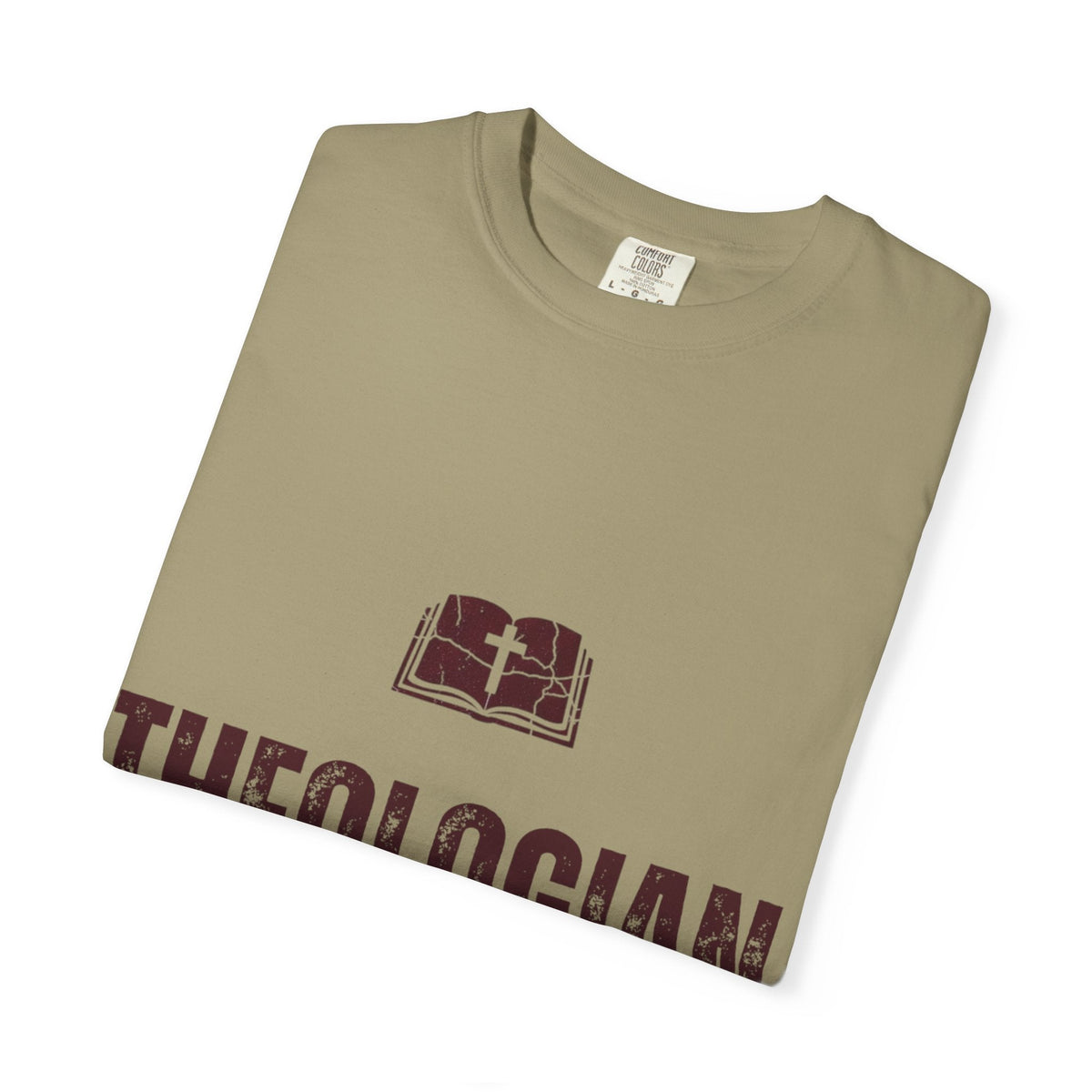 Theologian in Training T-Shirt – Open Bible & Cross Christian Tee for Faithful Learners Printify