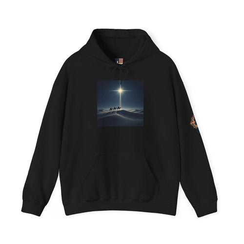 3 Wise Men Hoodie – Magi Camels Nativity Journey Christian Christmas Sweatshirt for Epiphany Faith & Holy Night Printify