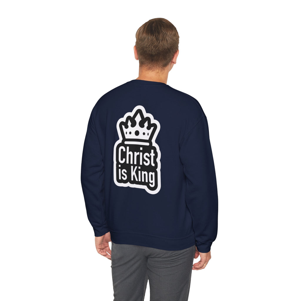 Christ is King Sweatshirt – Bold Crown & Cross Christian Hoodie for Unshakable Faith Printify