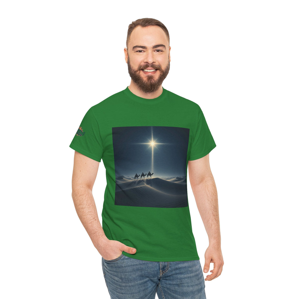 3 Wise Men T-shirt – Magi Camels Nativity Journey Christian Christmas T-shirt for Epiphany Faith & Holy Night Printify