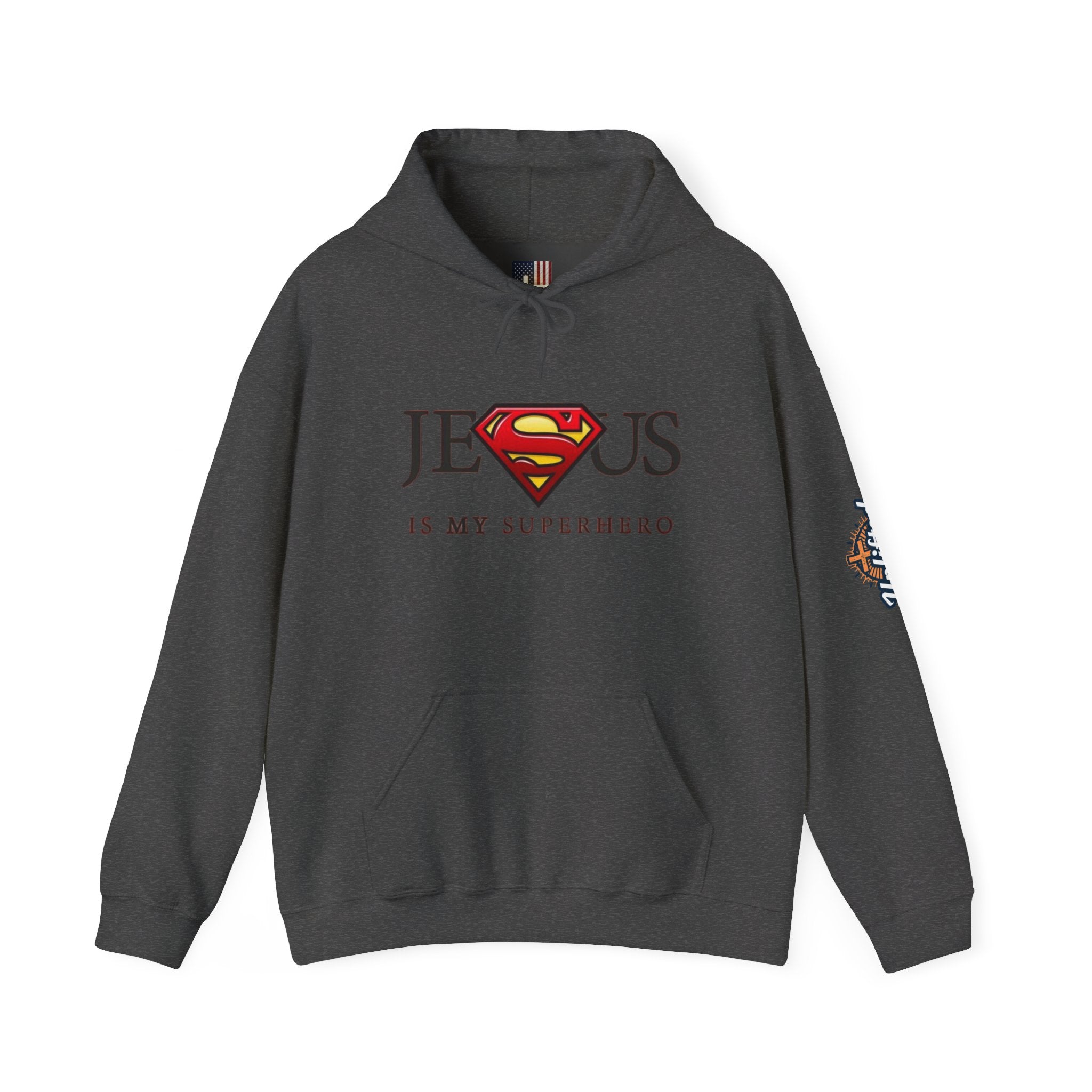 Jesus Is My Superhero Hoodie — Christian Faith Graphic Pullover Printify
