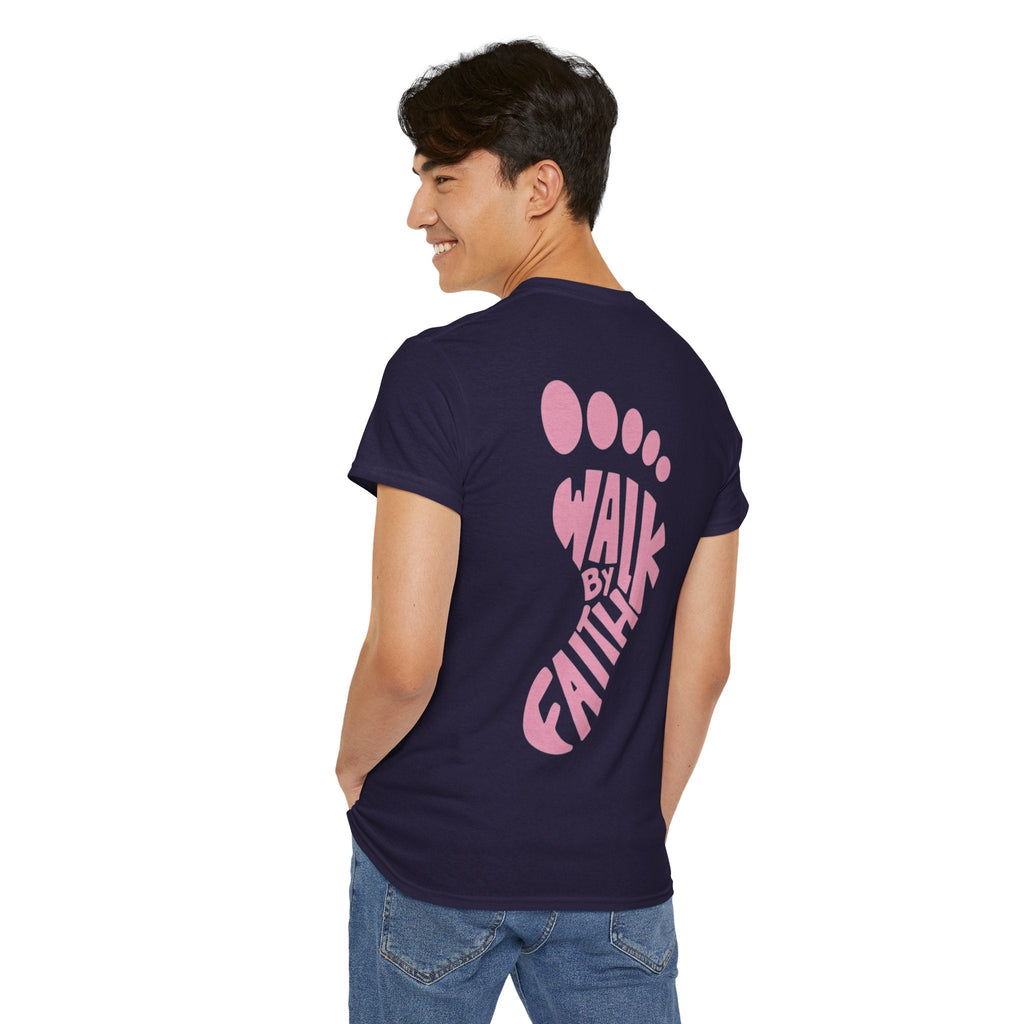 Walk By Faith Footprint T-Shirt Printify