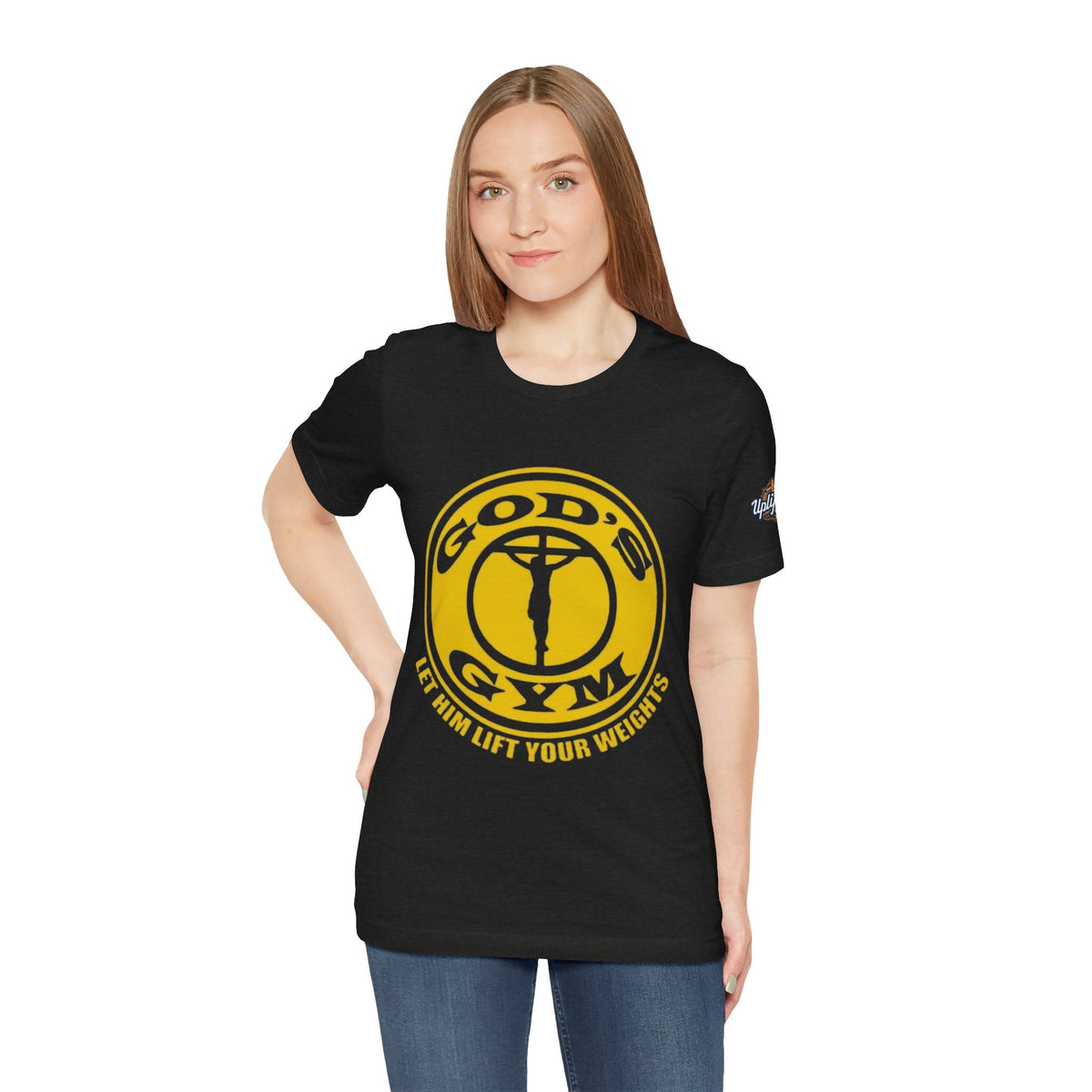 God's Gym T-Shirt — "Let Him Lift Your Weights" Christian Fitness Tee Printify