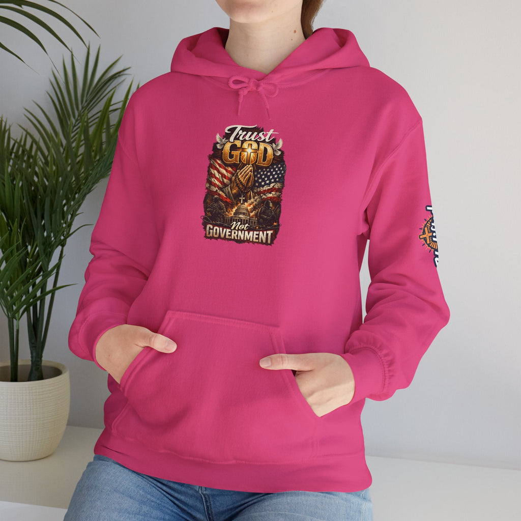 Trust God Not Government Hoodie — Vintage Patriotic Christian Hoodie Printify