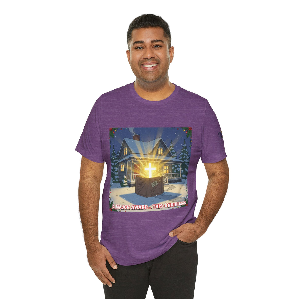 A Major Award This Christmas T-shirt – Fragile Leg Lamp Parody Cross Unboxing Christian T-shirt for Hilarious Faith & Holiday Glow Printify
