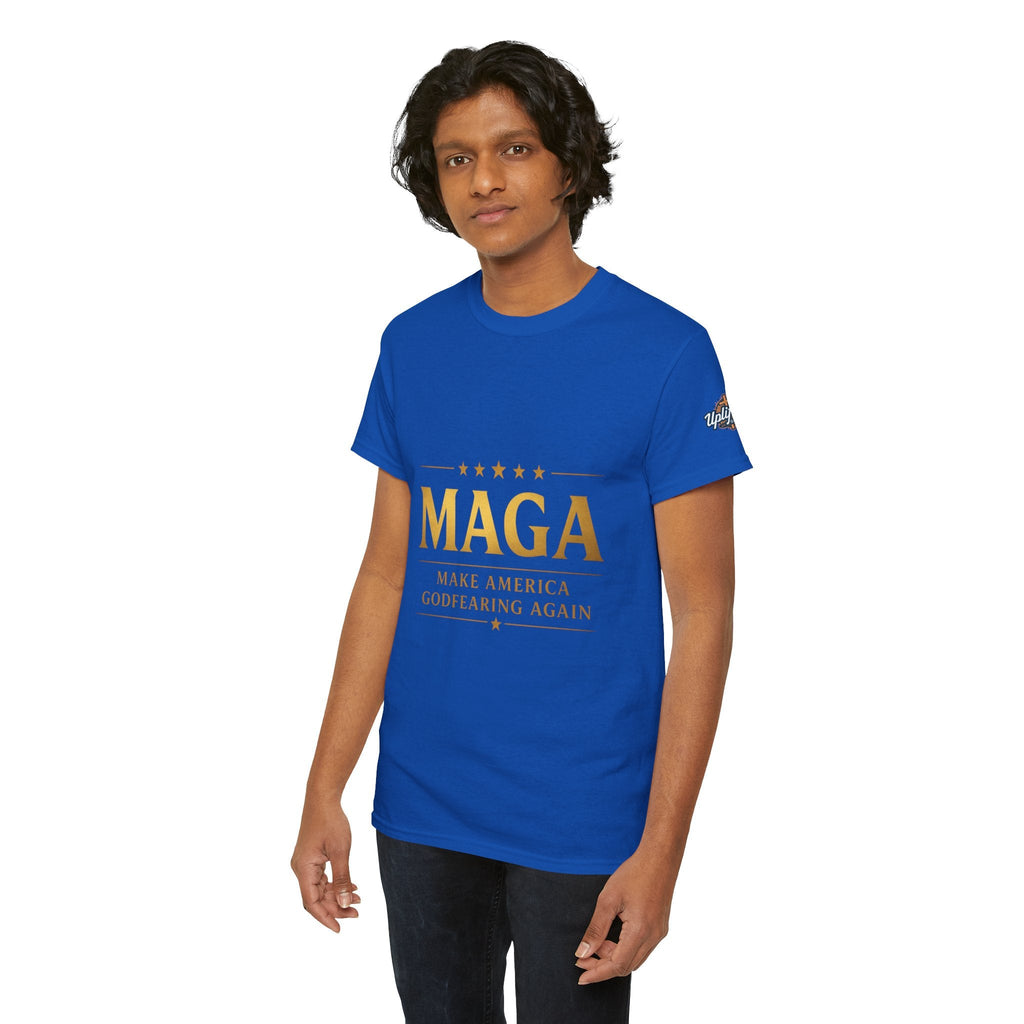 MAGA Gold Letter T-Shirt — "Make America Great Again" Printify