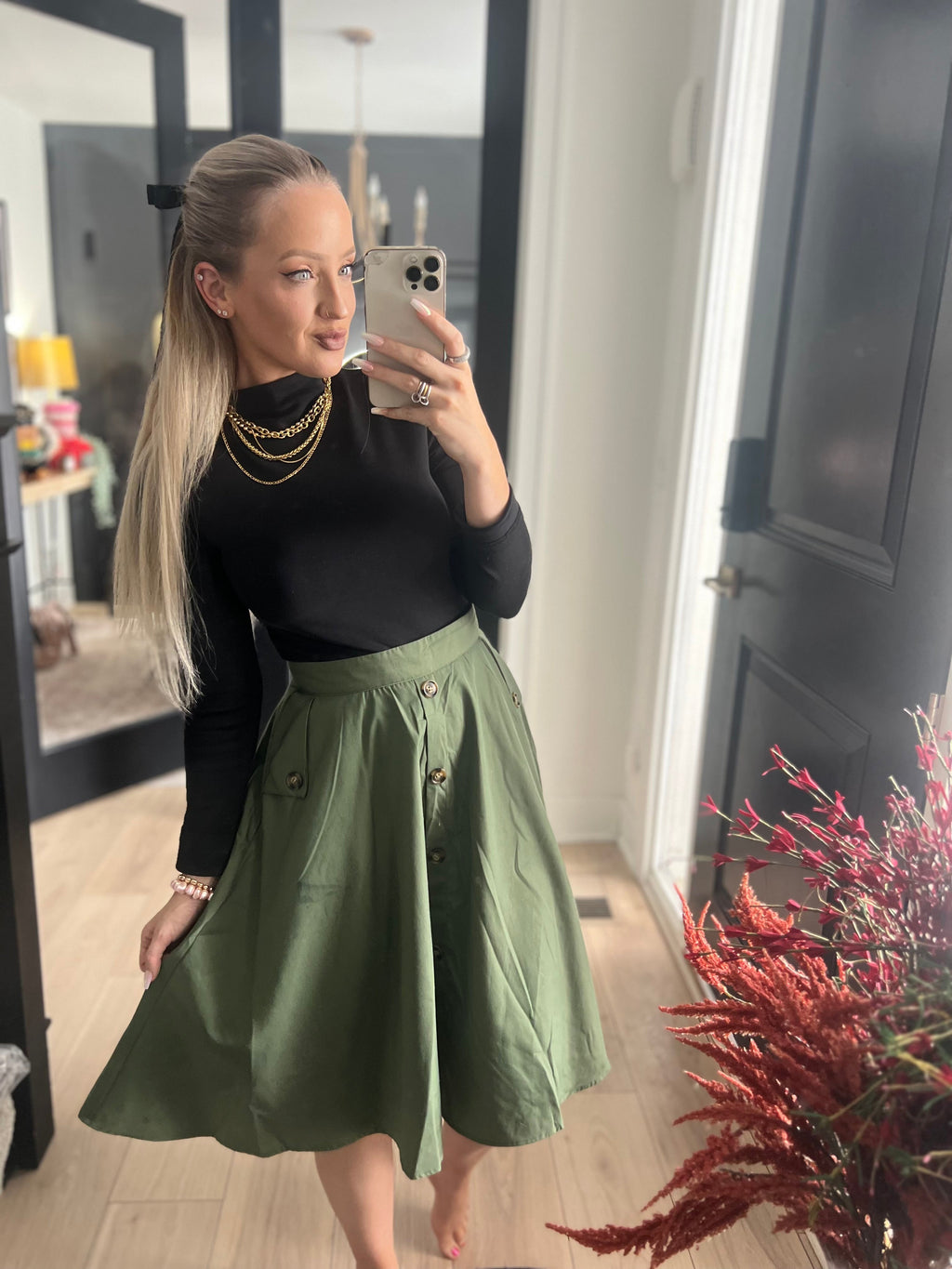 Green Pocket Skirt -clearance Pretty Little Patriot