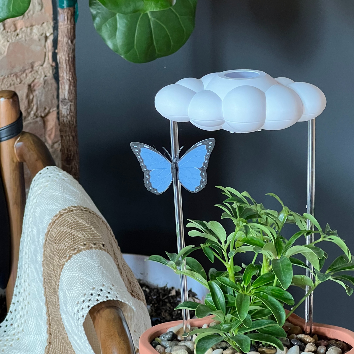 Original Dripping Rain Cloud with Blue Butterfly Charm The Cloud Makers