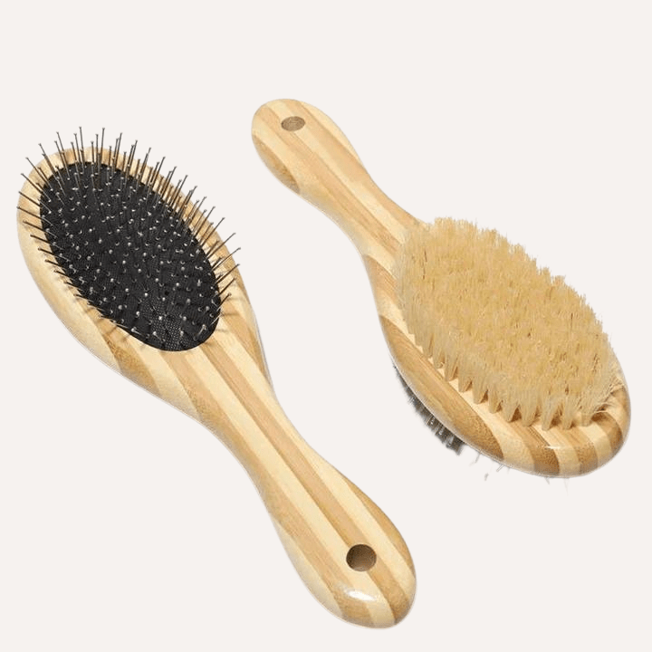 Two-Sided Pet Brush – Bristle & Wire for Shedding & Detangling Tilley + Me