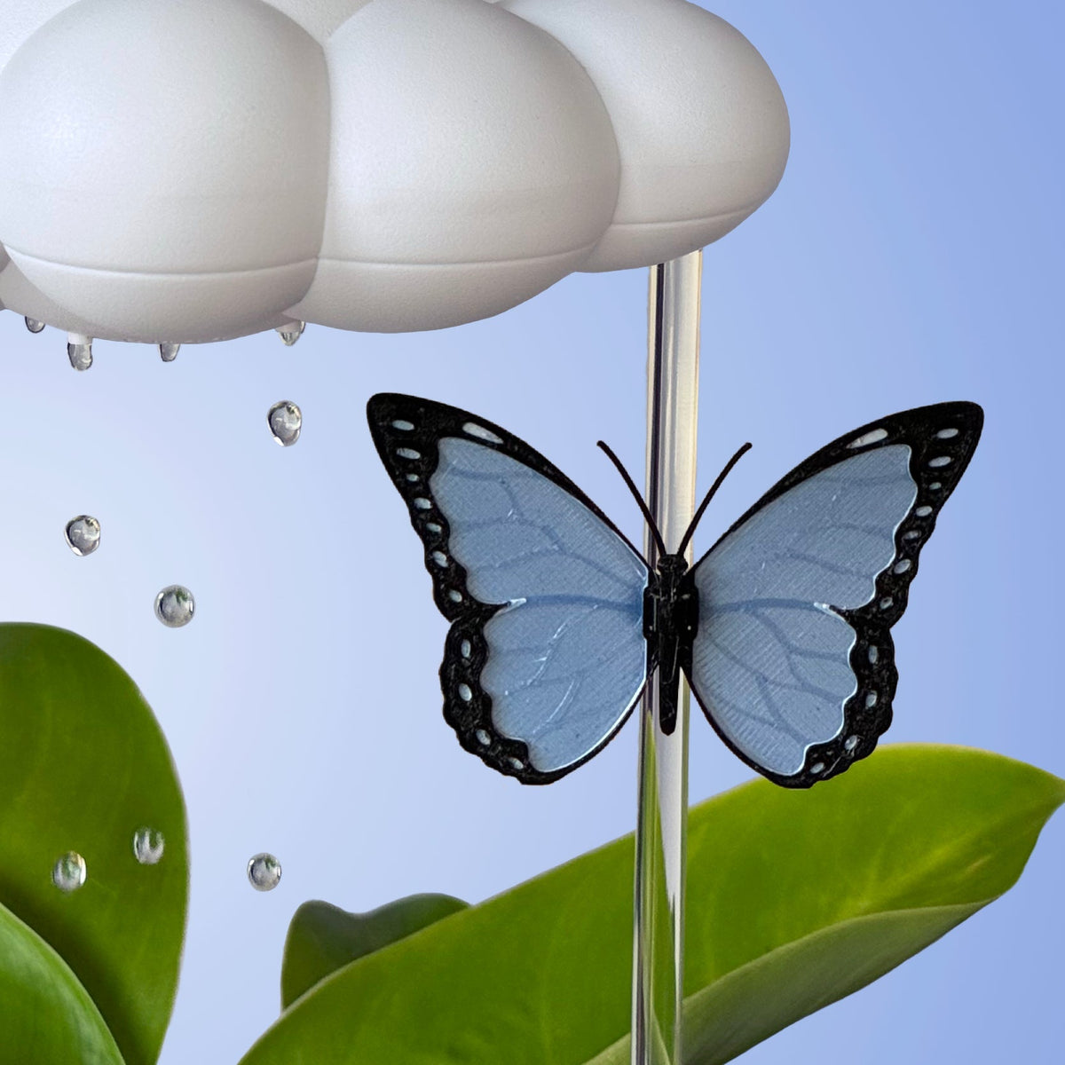 Original Dripping Rain Cloud with Blue Butterfly Charm The Cloud Makers