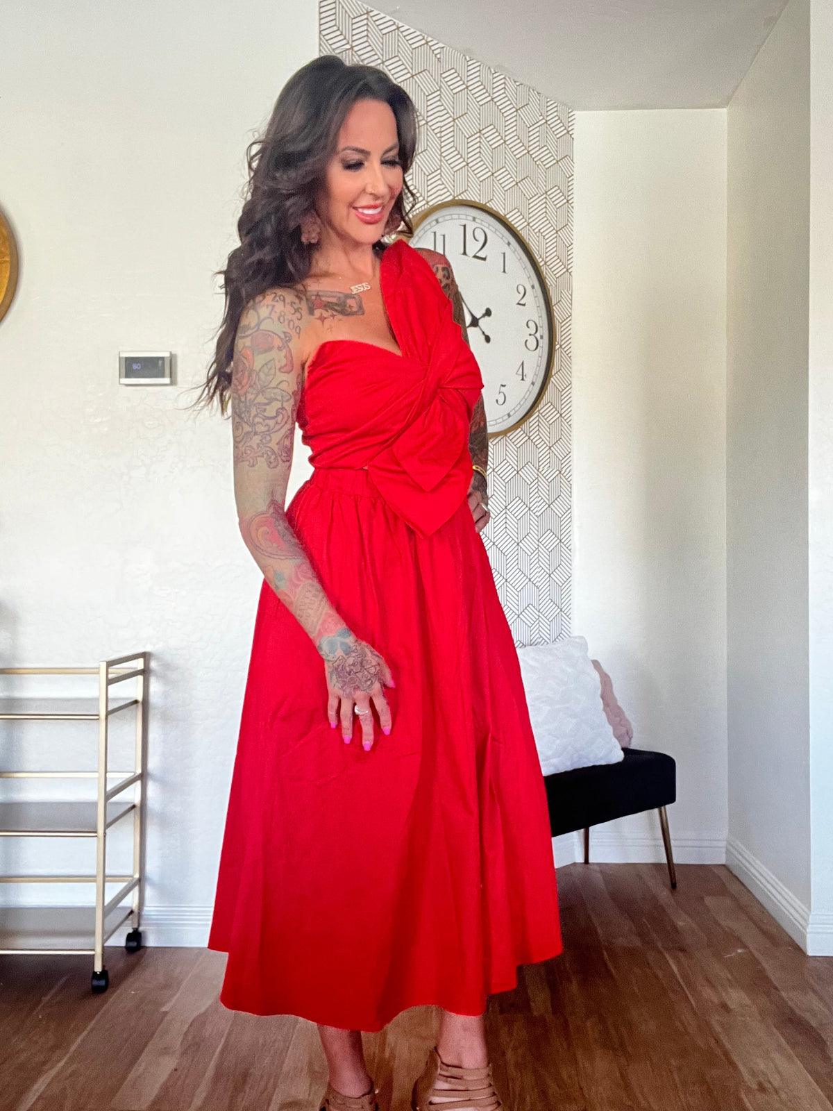 Red Knotted Bow Dress Pretty Little Patriot