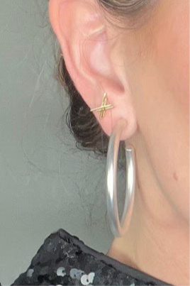Matte Finish Large Hoop Earrings Pretty Little Patriot