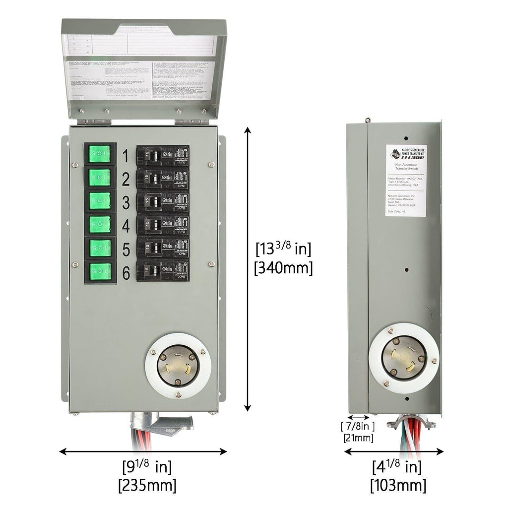 Refurbished - Nature's Generator 120V 30A 6-Circuit Manual Transfer Switch Nature's Generator