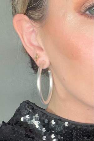 Matte Finish Large Hoop Earrings Pretty Little Patriot
