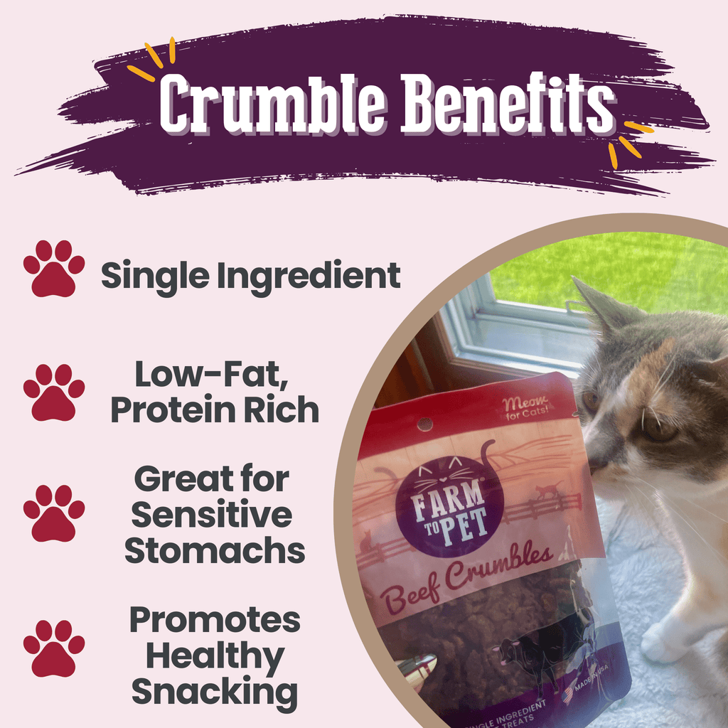 Beef Crumbles Cat Treats | High Protein Treats for Cats Farm To Pet