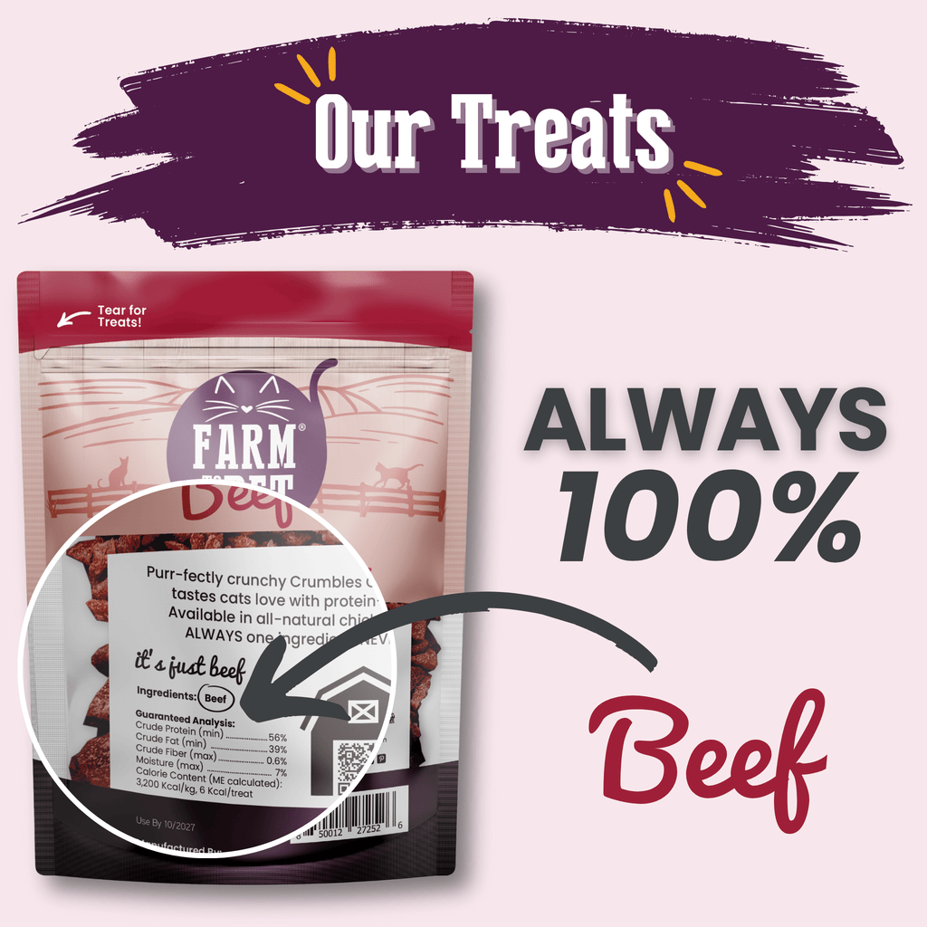 Beef Crumbles Cat Treats | High Protein Treats for Cats Farm To Pet