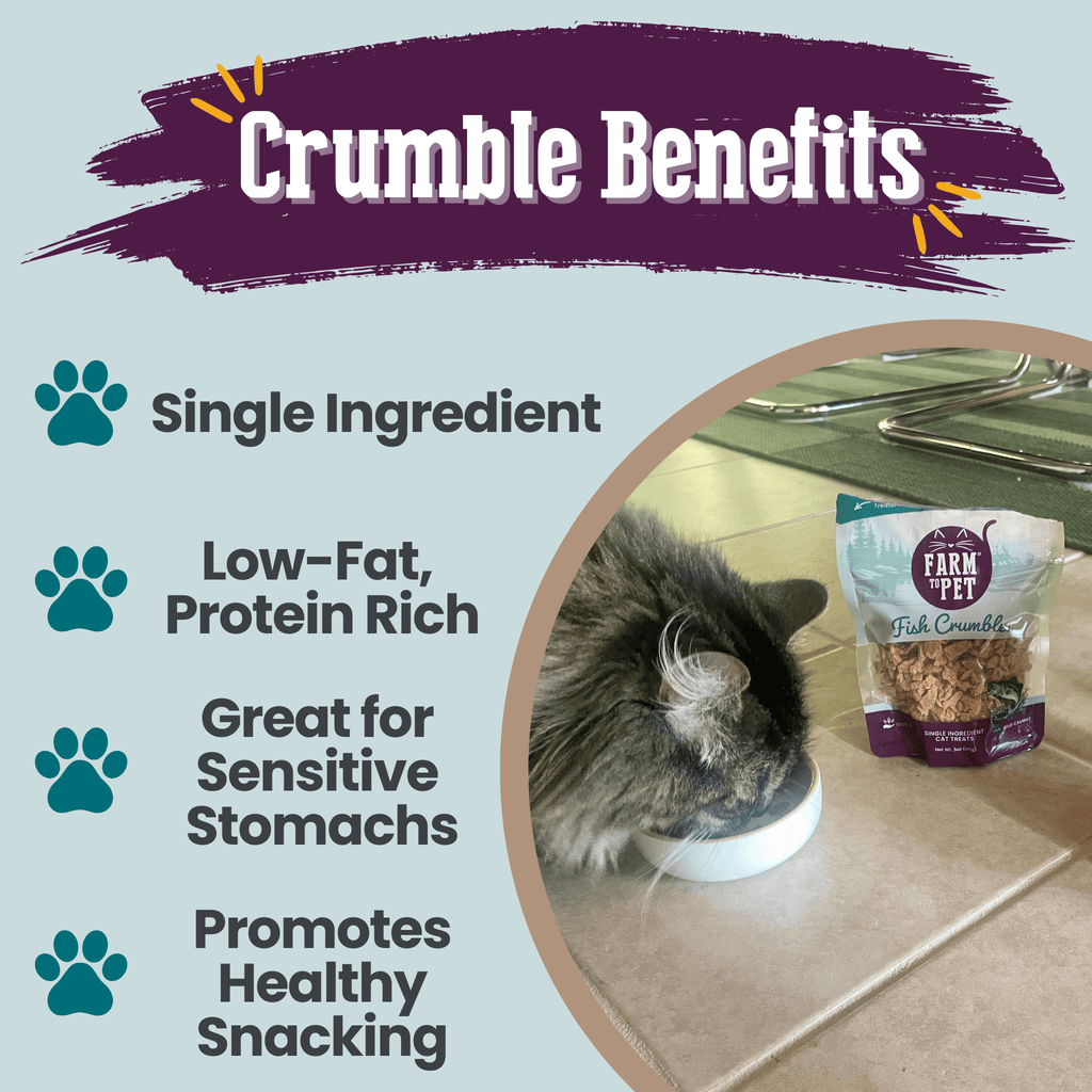 Fish Crumbles for Cats | All-Natural Fish Cat Treats Farm To Pet
