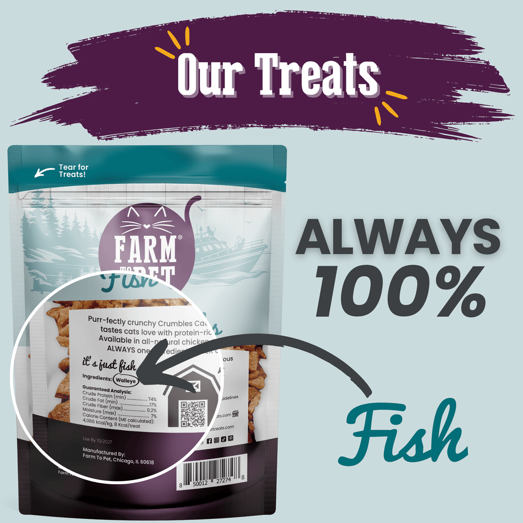 Fish Crumbles for Cats | All-Natural Fish Cat Treats Farm To Pet