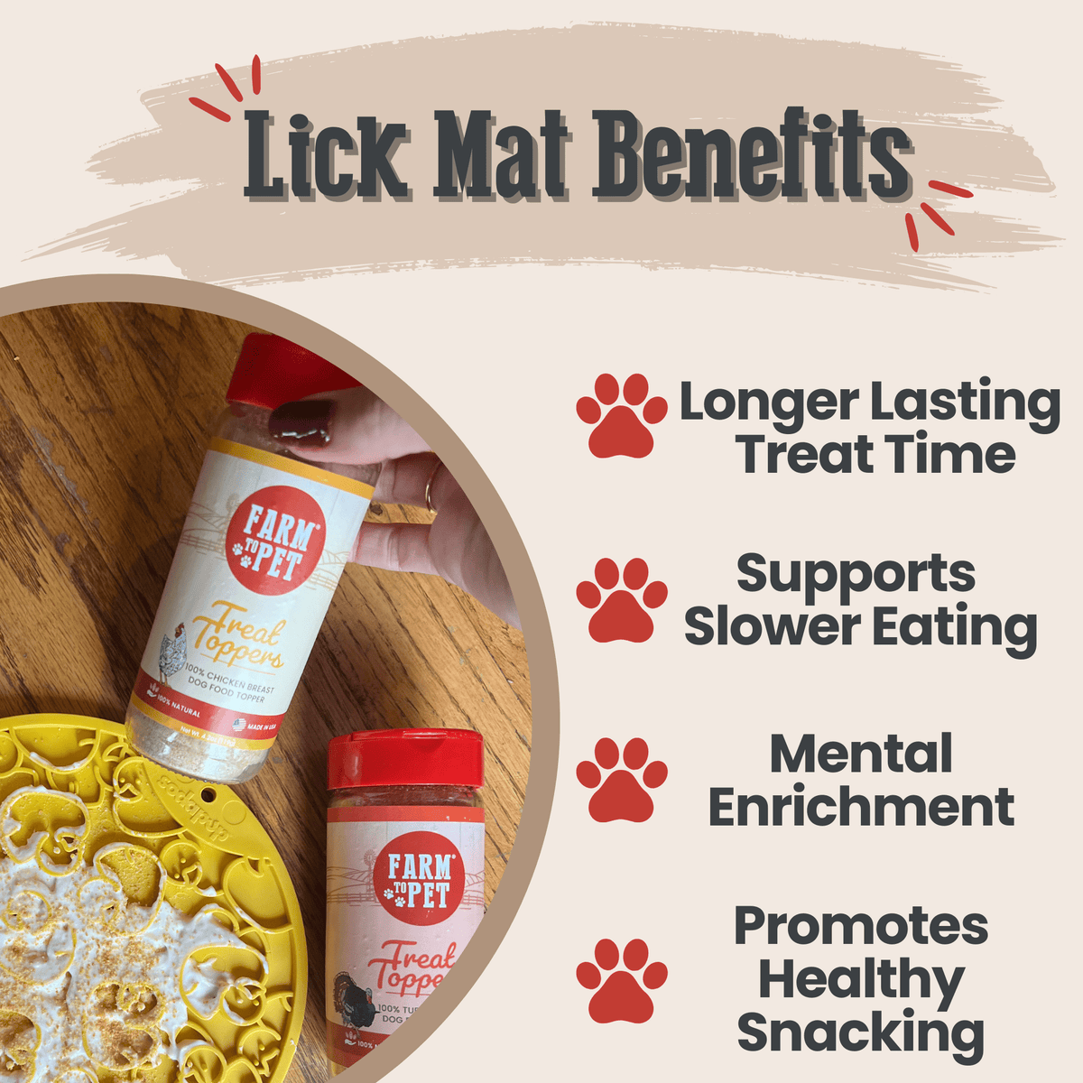 Dog Lick Mats with Suction Cups Farm To Pet