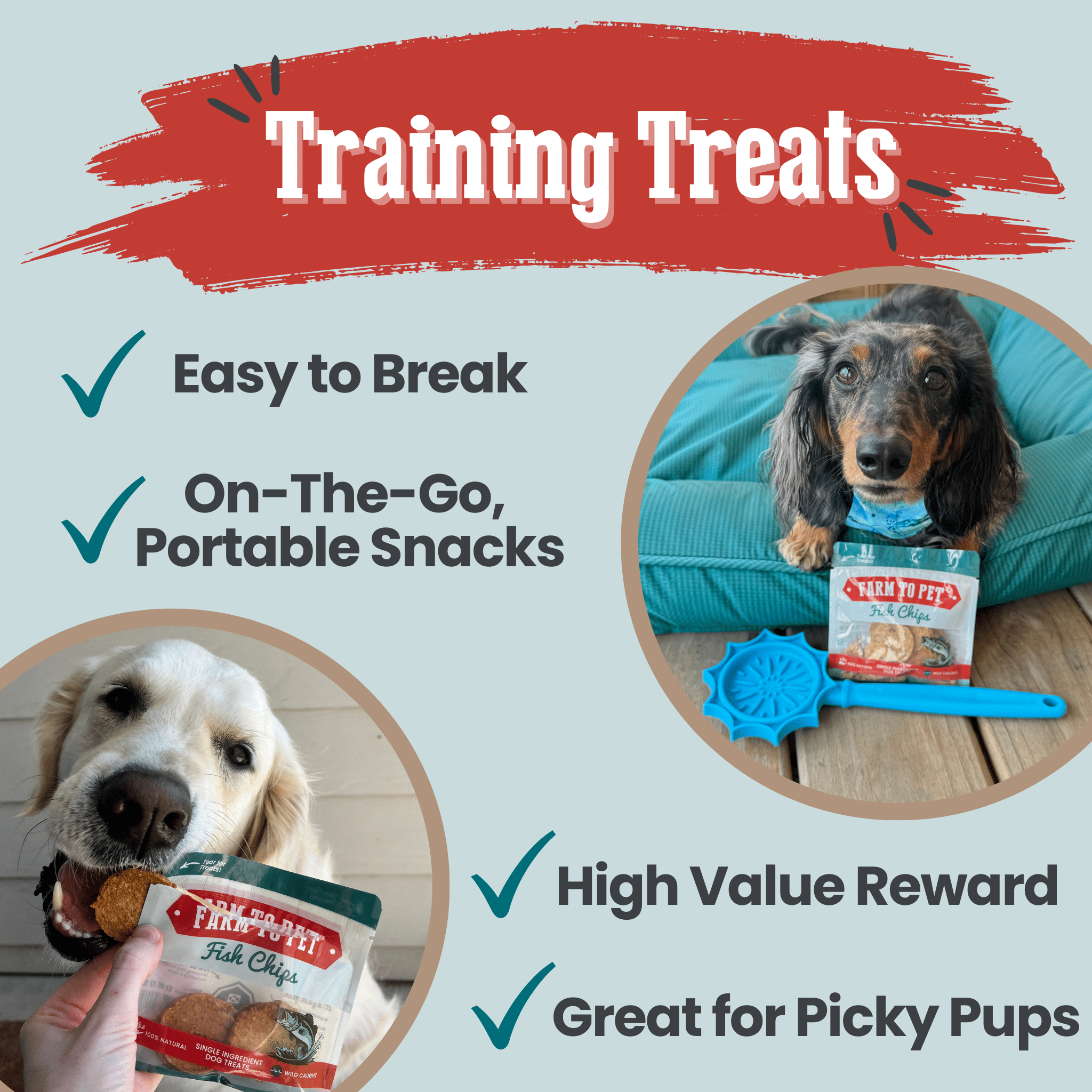 Fish Chips Snack Pack Bundles | Dog Treats for Training & Travel Farm To Pet