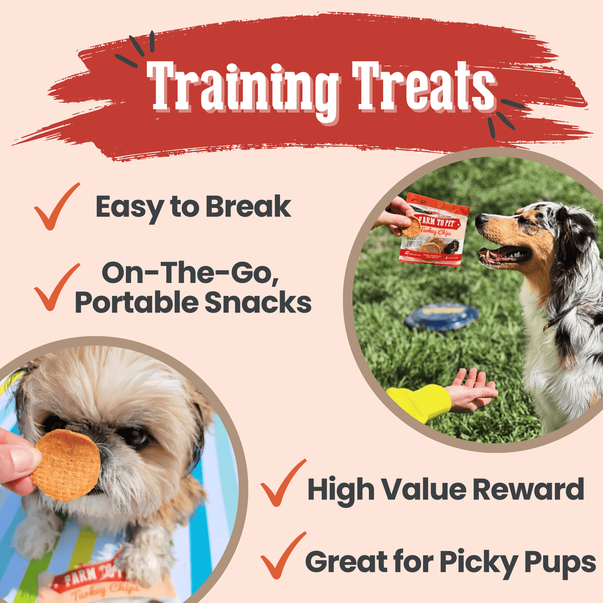 Turkey Chips Snack Pack Bundles | Low Allergen Treats for Training Farm To Pet