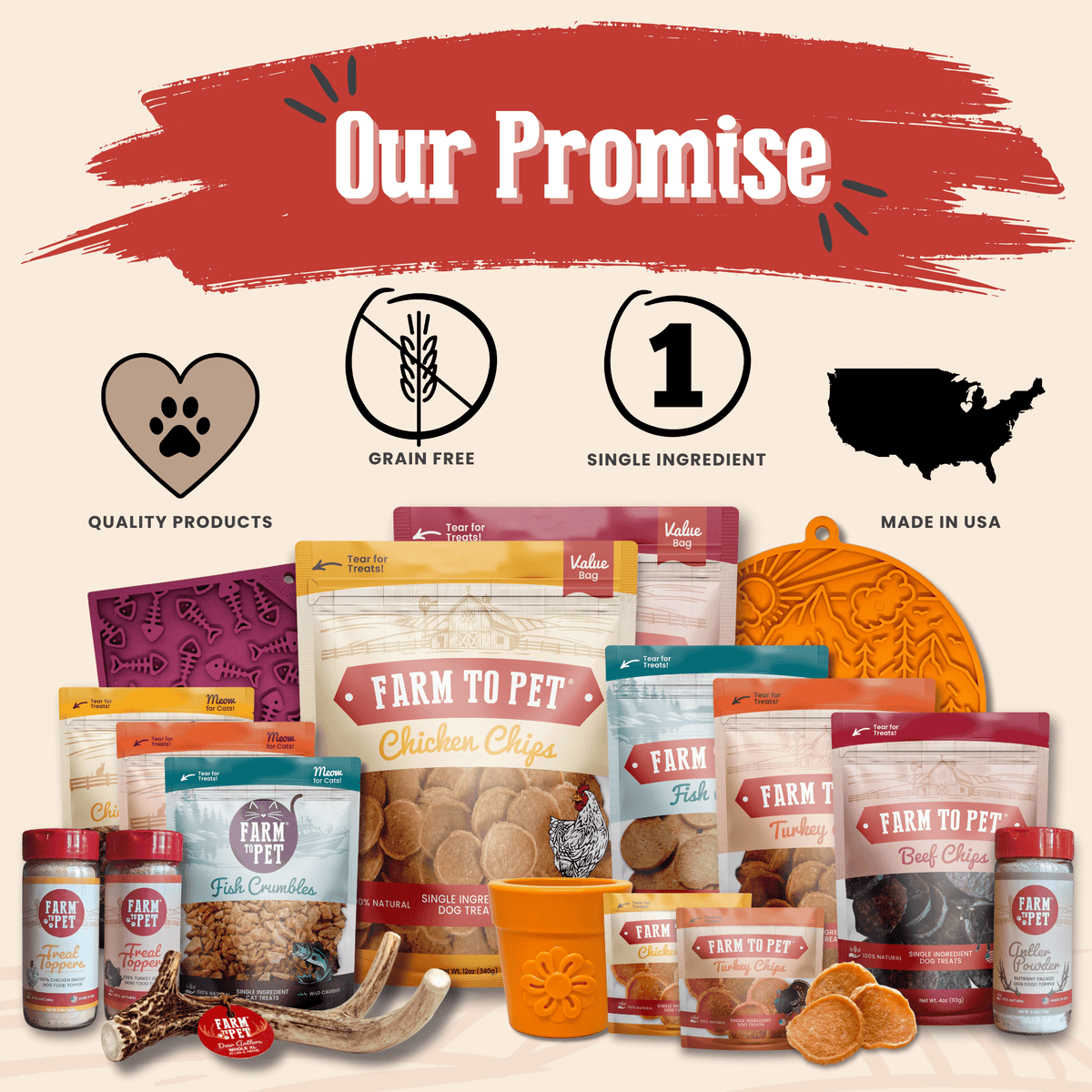 Turkey & Chicken Chip Dog Treat Duo | Single-Ingredient Poultry Treats for Dogs Farm To Pet