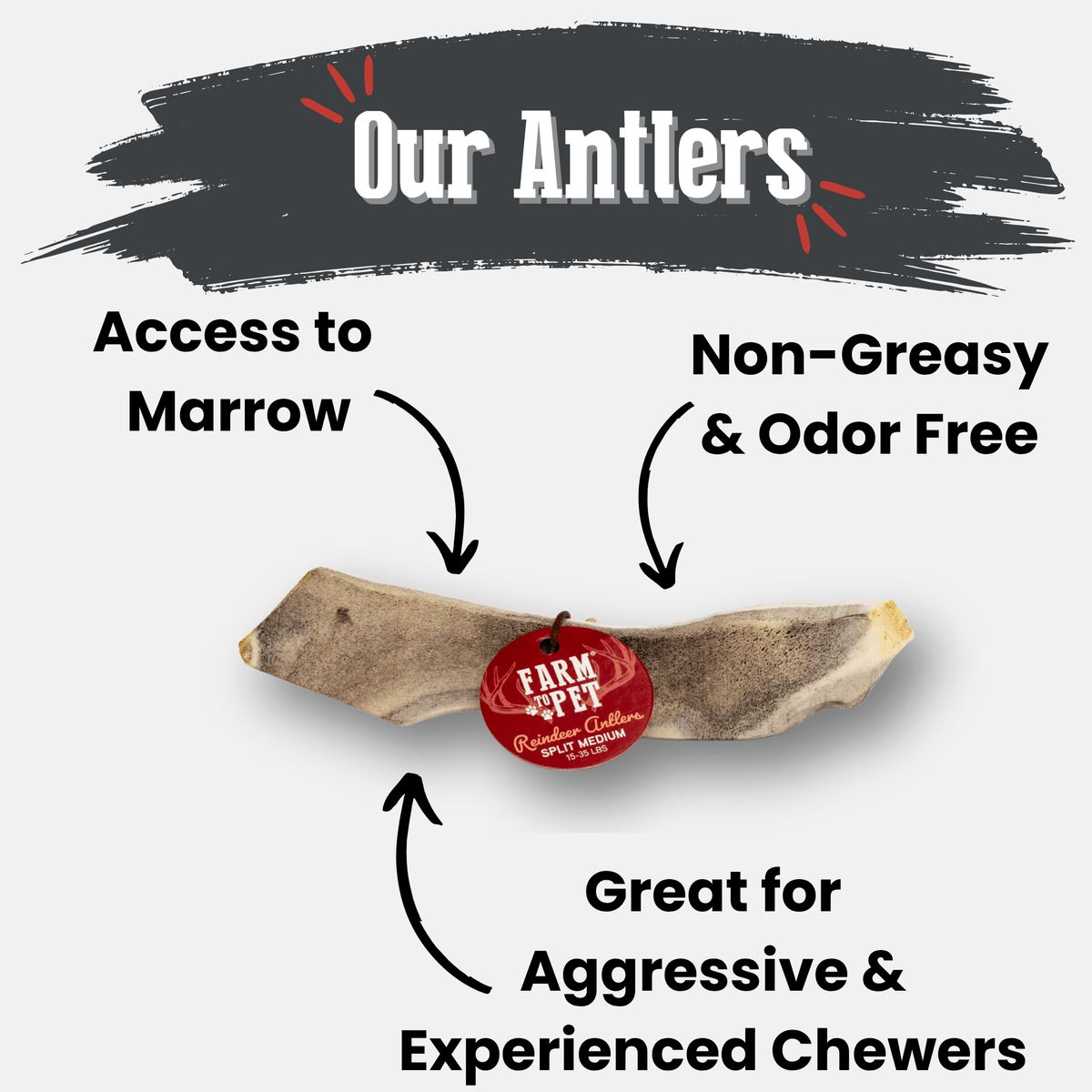 Reindeer Antler Dog Chews | Organic Chews for Dogs Farm To Pet